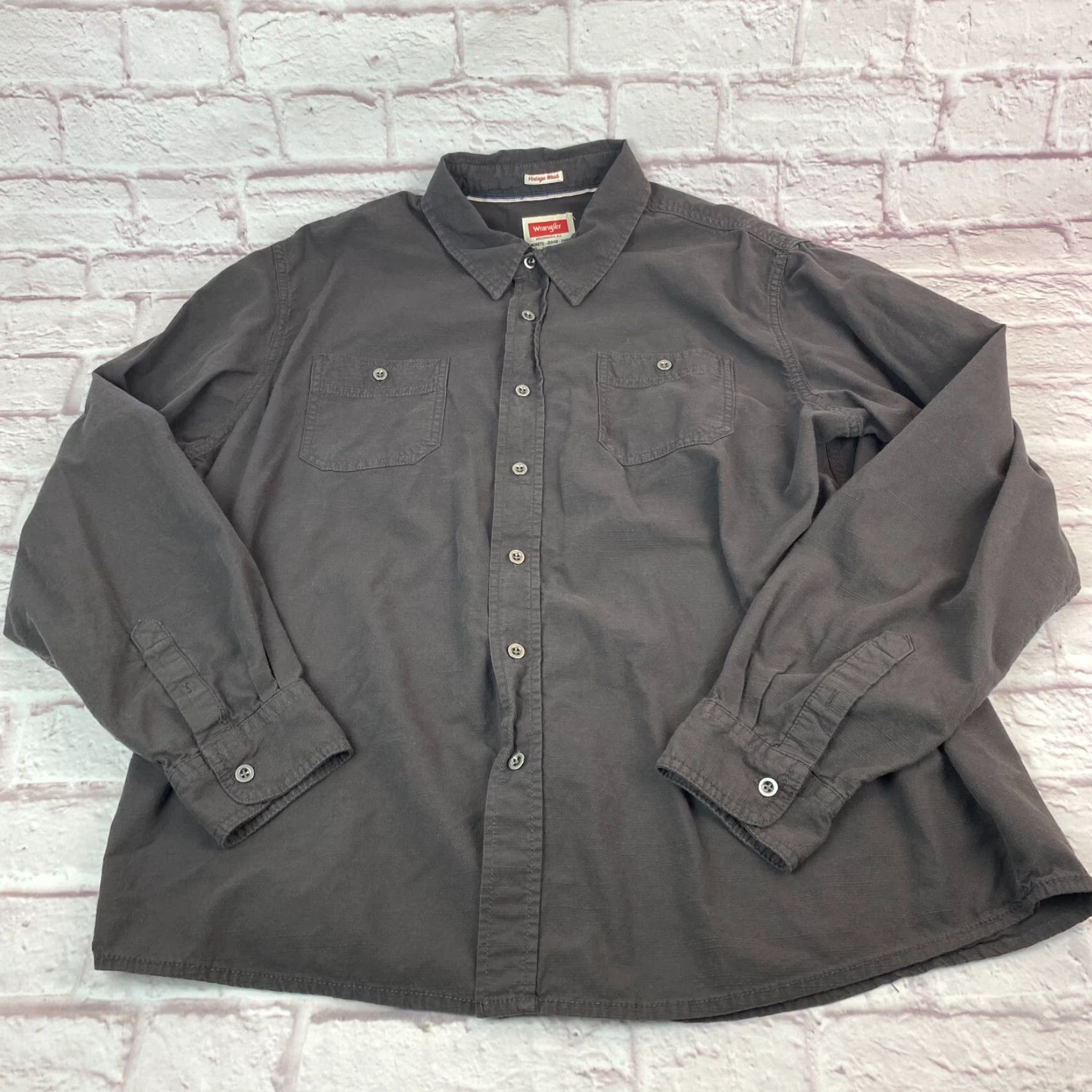 Wrangler VINTAGE Wrangler Mens Button-Up Shirt 2XL Long Sleeve 100% Cotton Brown Cowboy Western 2XL Button-Up Mens Shirt Size US XXL / EU 58 / 5 - 4 Thumbnail