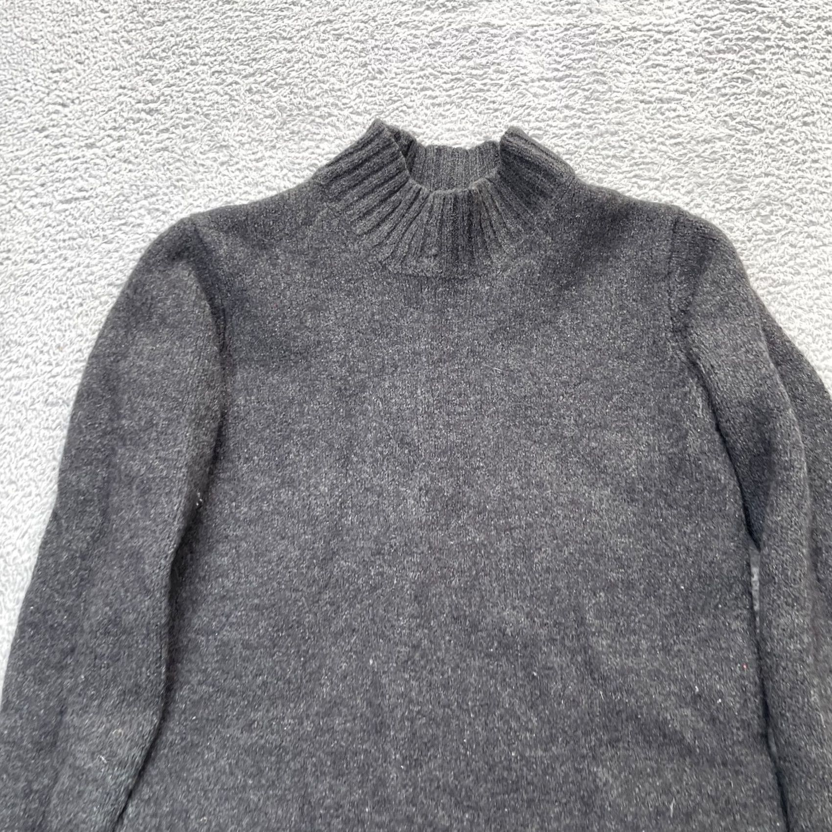 Banana Republic Womens Banana Republic Sweater Small Gray Knit Wool Blend Classic Long Sleeve Pullover Mock Neck Casual Party Cocktail Fall Winter Stretch Size XS / US 0-2 / IT 36-38 - 3 Thumbnail