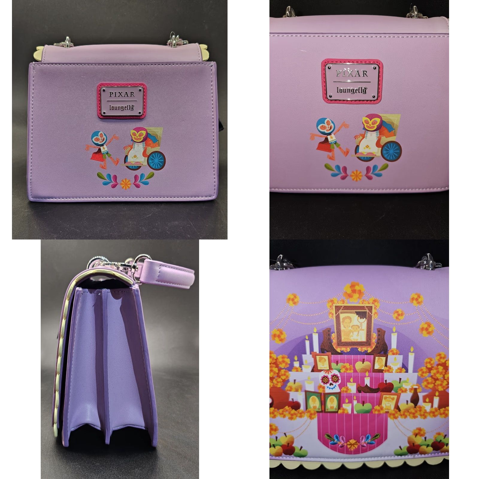 Vintage VINTAGE NWT Loungefly Disney Pixar Coco Ofrenda Crossbody Purse All Over Print Women's Bag Crossbody Gift Size ONE SIZE - 8 Thumbnail