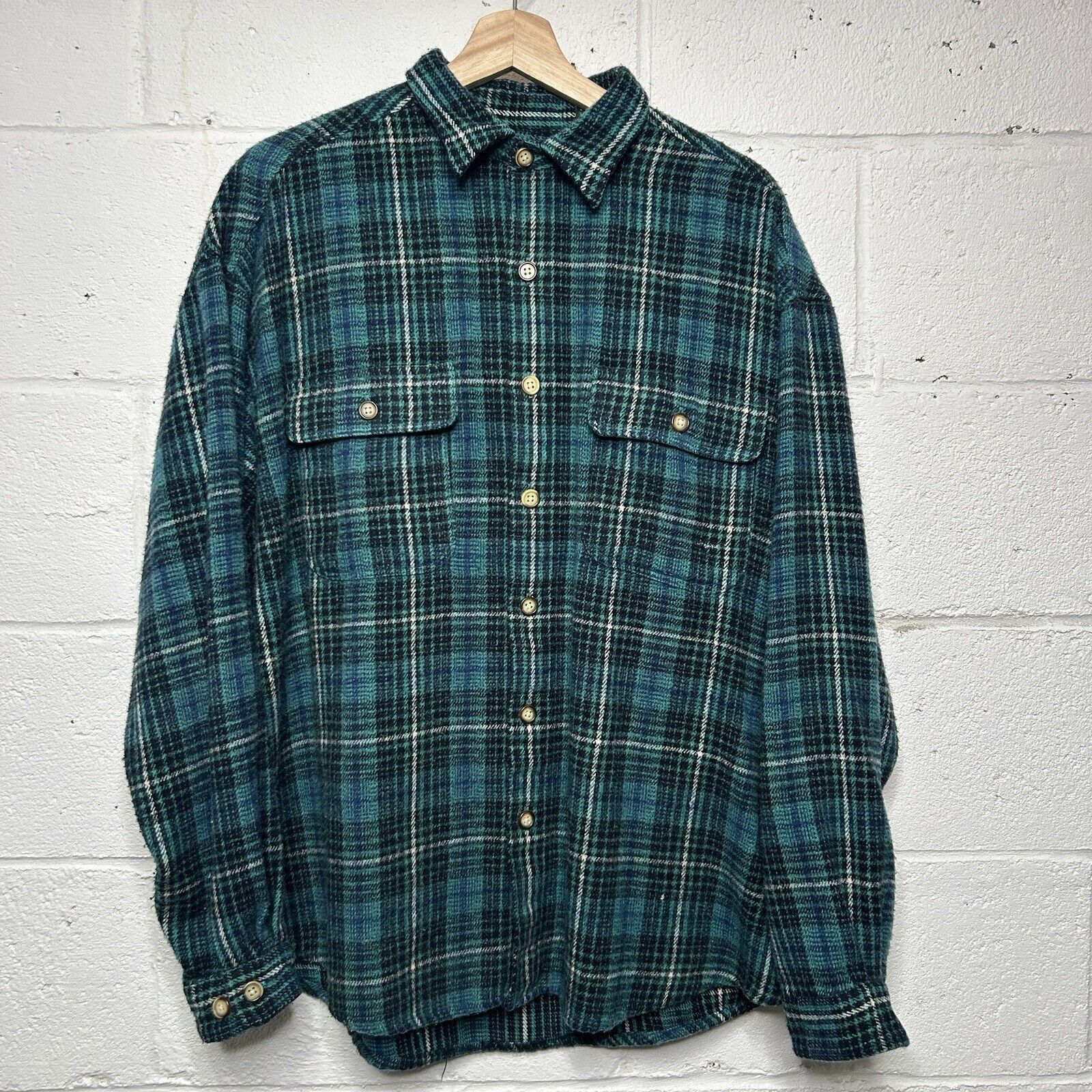 Saddlebred Saddlebred Flannel Button Up Shirt “Blue Green” 2024 Size US L / EU 52-54 / 3 - 1 Thumbnail