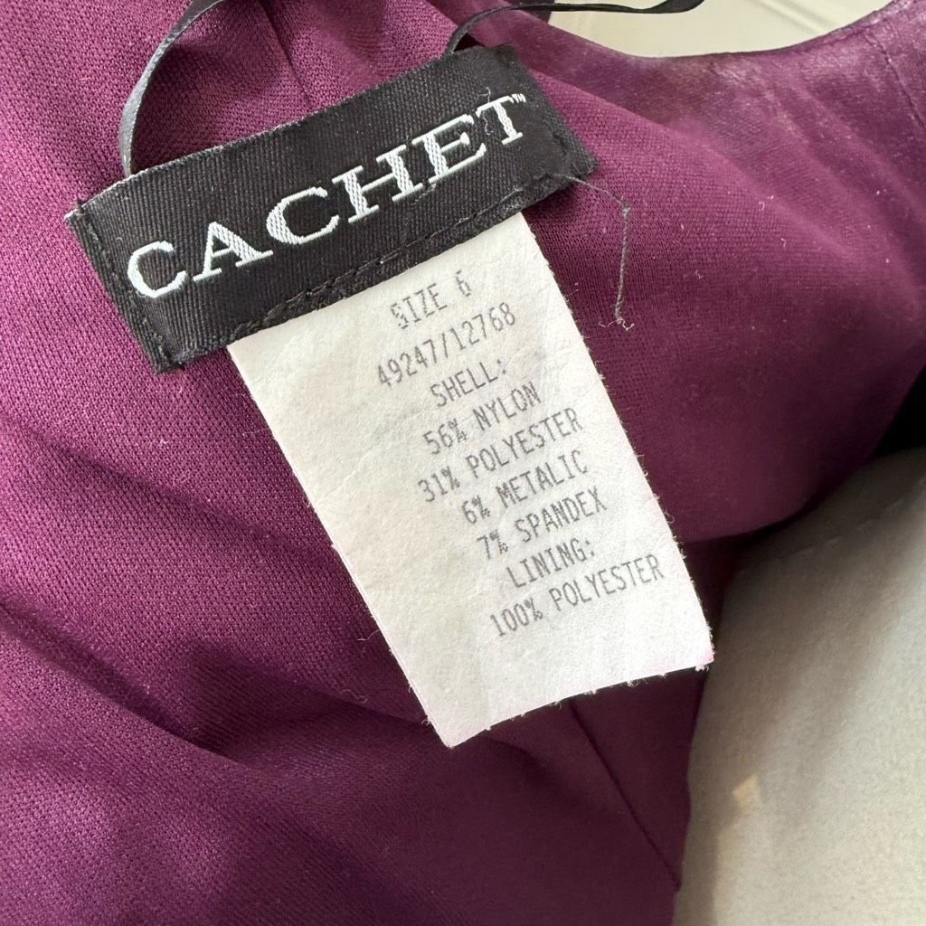 Other Cachet Ruched Dress Purple Metallic Evening Cocktail 6 Size M / US 6-8 / IT 42-44 - 7 Thumbnail