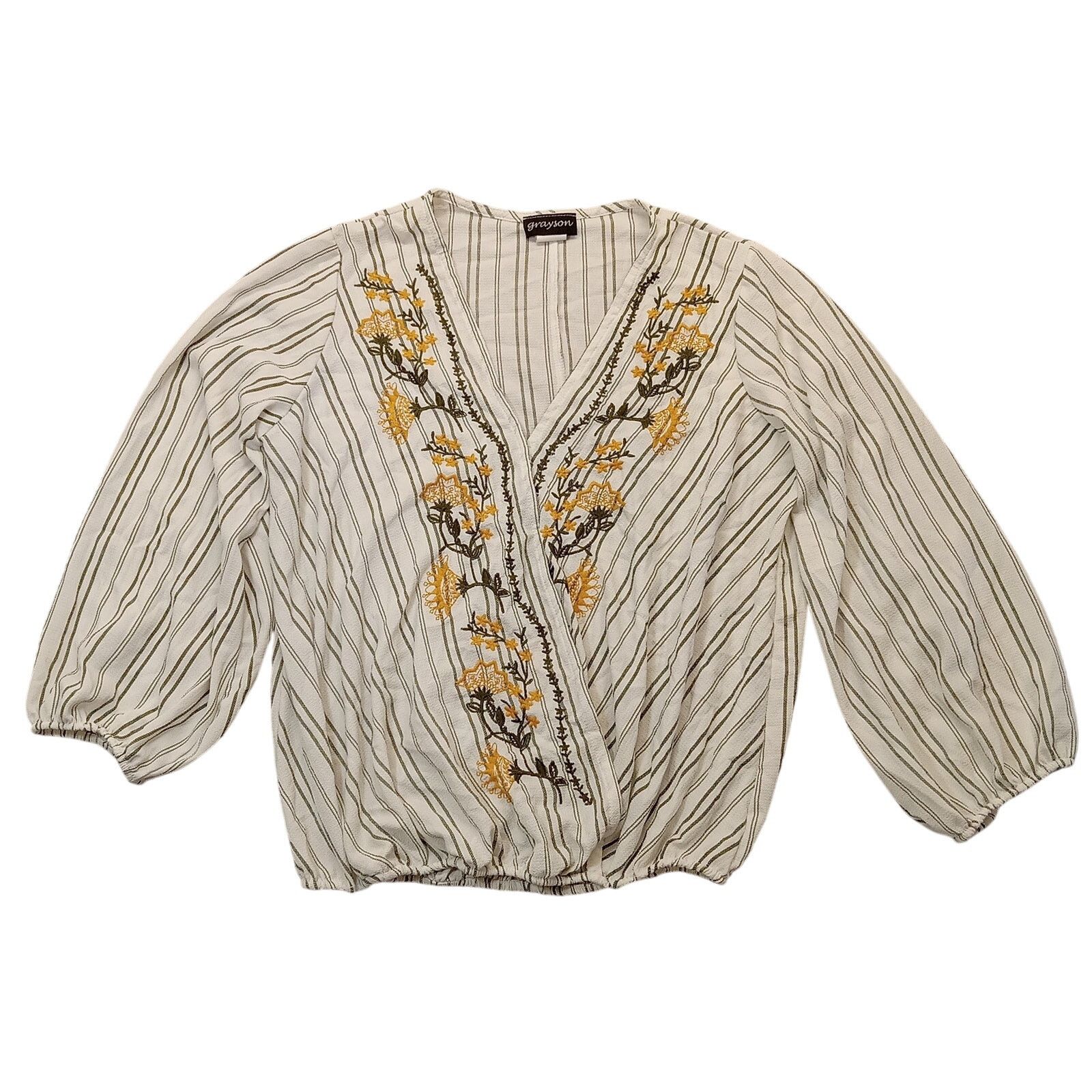 & Other Stories Grayson Embroidered Top M Women's 3/4 Sleeve Blouse Pullover Size M / US 6-8 / IT 42-44 - 1 Thumbnail