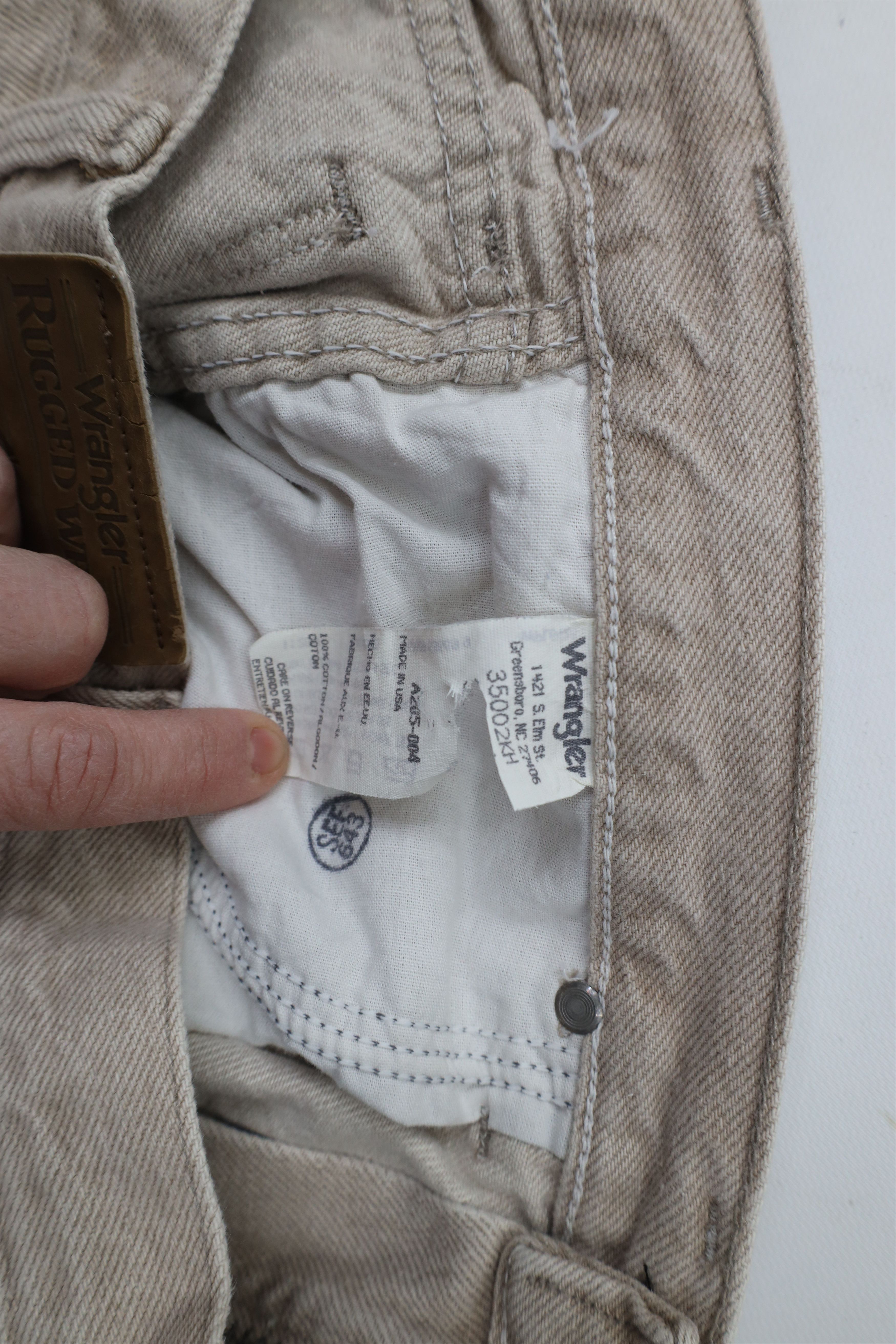 Vintage × Wrangler Vintage 90s Wrangler Fit Tapered Leg Denim Jeans Beige USA Size US 32 / EU 48 - 8 Thumbnail