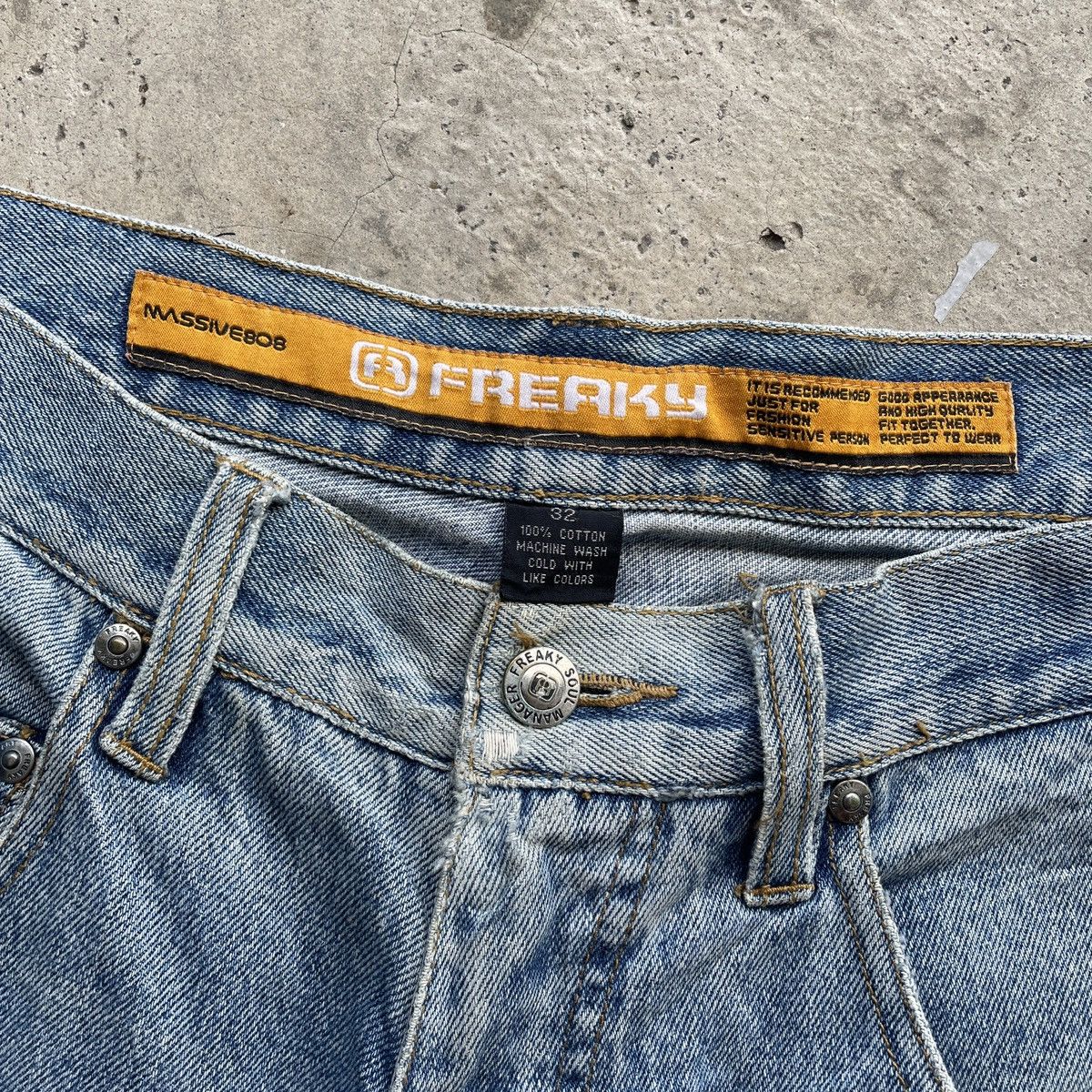 Japanese Brand Vintage Distressed Baggy Jeans Japanese Denim Pants W32 Size US 32 / EU 48 - 7 Thumbnail