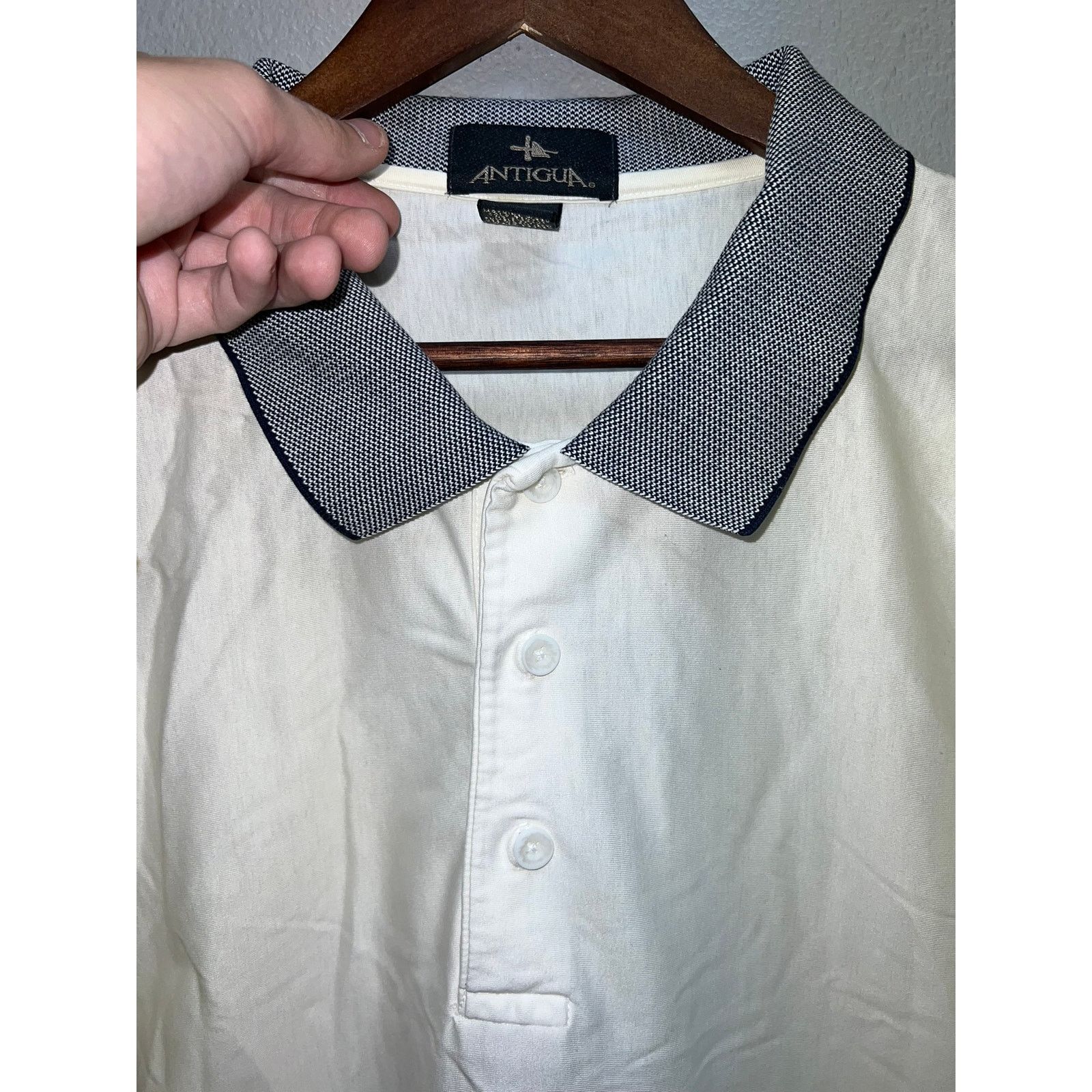 Antigua Vintage Antigua Polo Shirt White Checkered Sleeves Top 2XL Size US XXL / EU 58 / 5 - 4 Thumbnail