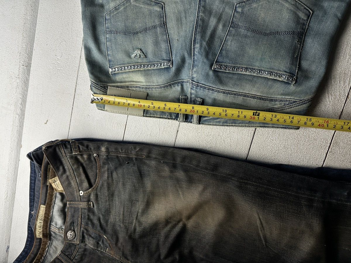 Armani 🚨 ARMANI JEANS WOMEN BLUE DENIM PANTS RINGSTONES Y2K Size 27" / US 4 / IT 40 - 16 Thumbnail