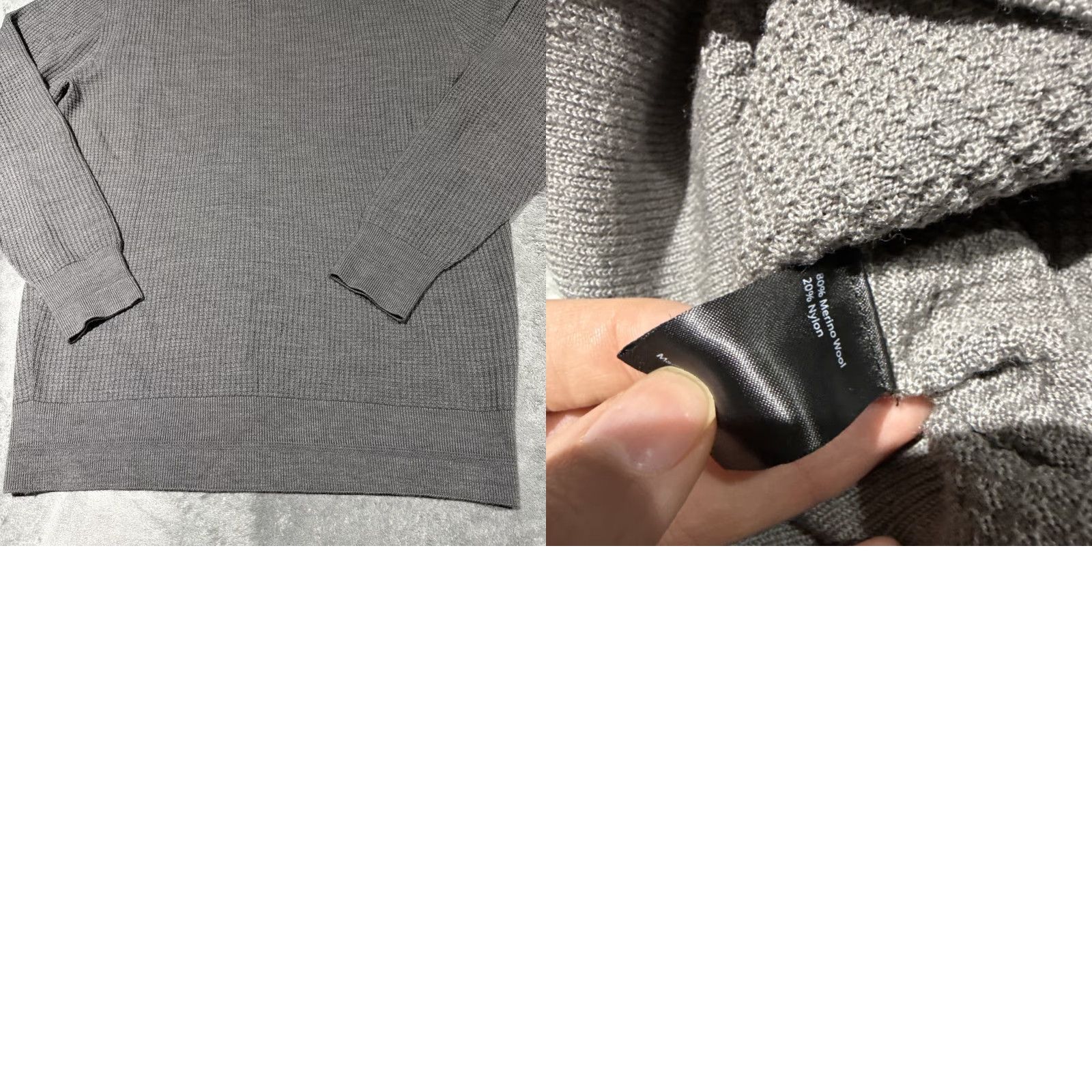 Vintage Proof Sweater Mens Medium Gray Merino Wool Waffle Knit Crewneck Pullover Top Size US M / EU 48-50 / 2 - 8 Thumbnail