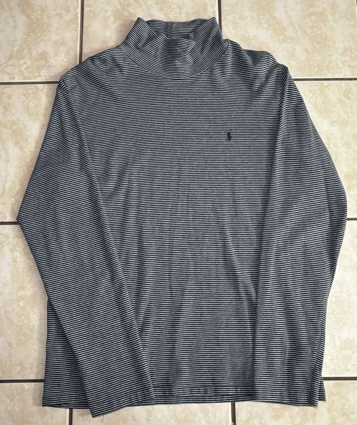 Polo Ralph Lauren Navy blue Polo Ralph Lauren striped turtleneck Size US L / EU 52-54 / 3 - 1 Thumbnail
