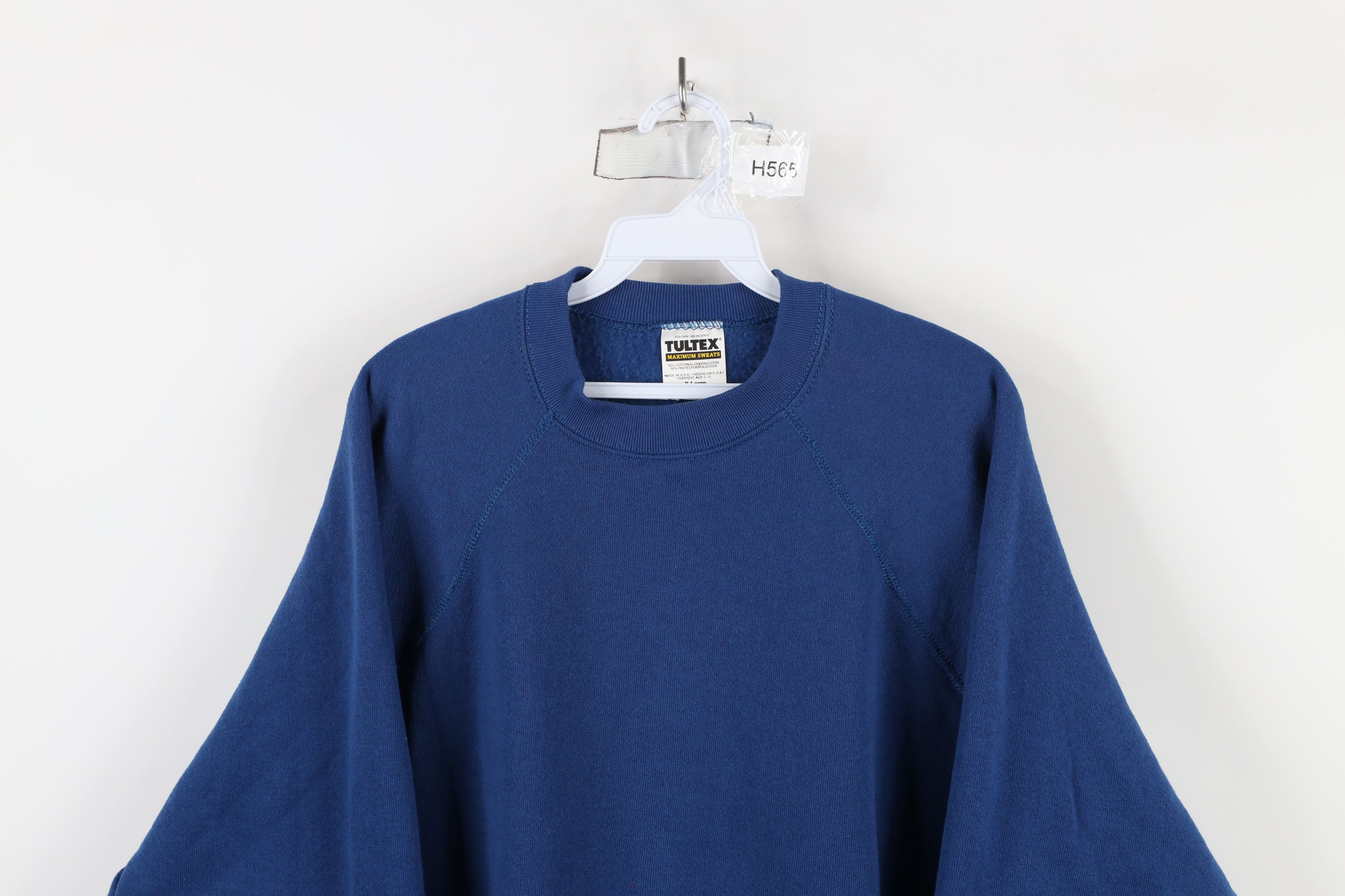 Vintage Vintage 90s Streetwear Blank Crewneck Sweatshirt Blue USA Size US XL / EU 56 / 4 - 2 Thumbnail