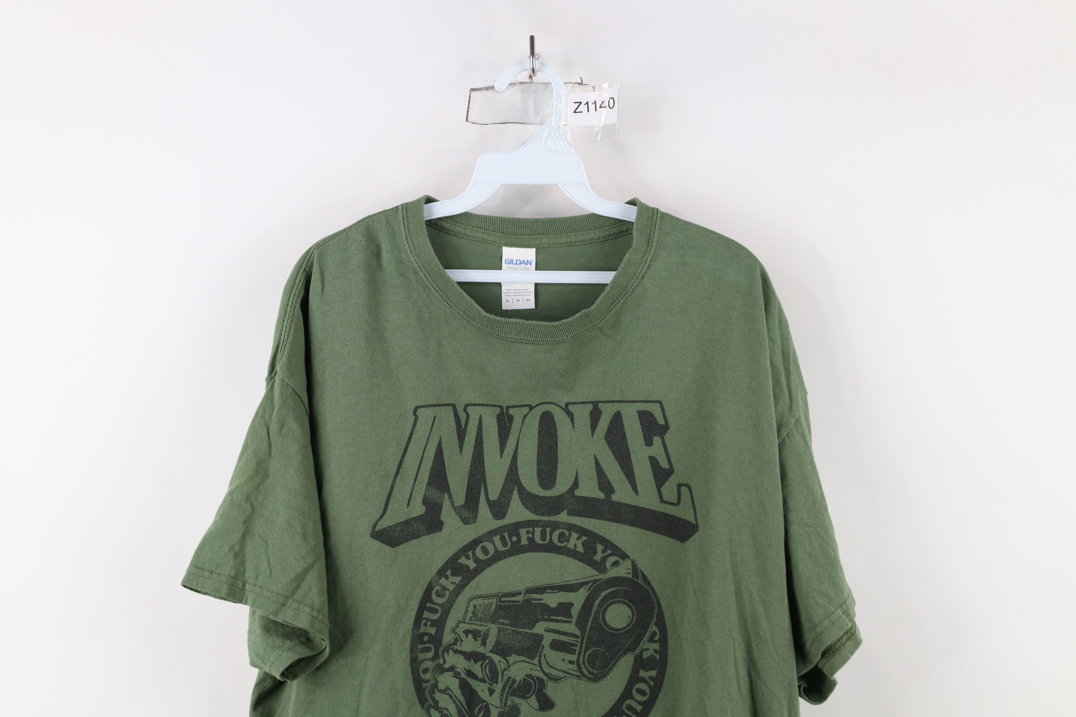 Vintage Vintage Streetwear Invoke F**k You Gun Short Sleeve T-Shirt Size US XL / EU 56 / 4 - 2 Thumbnail