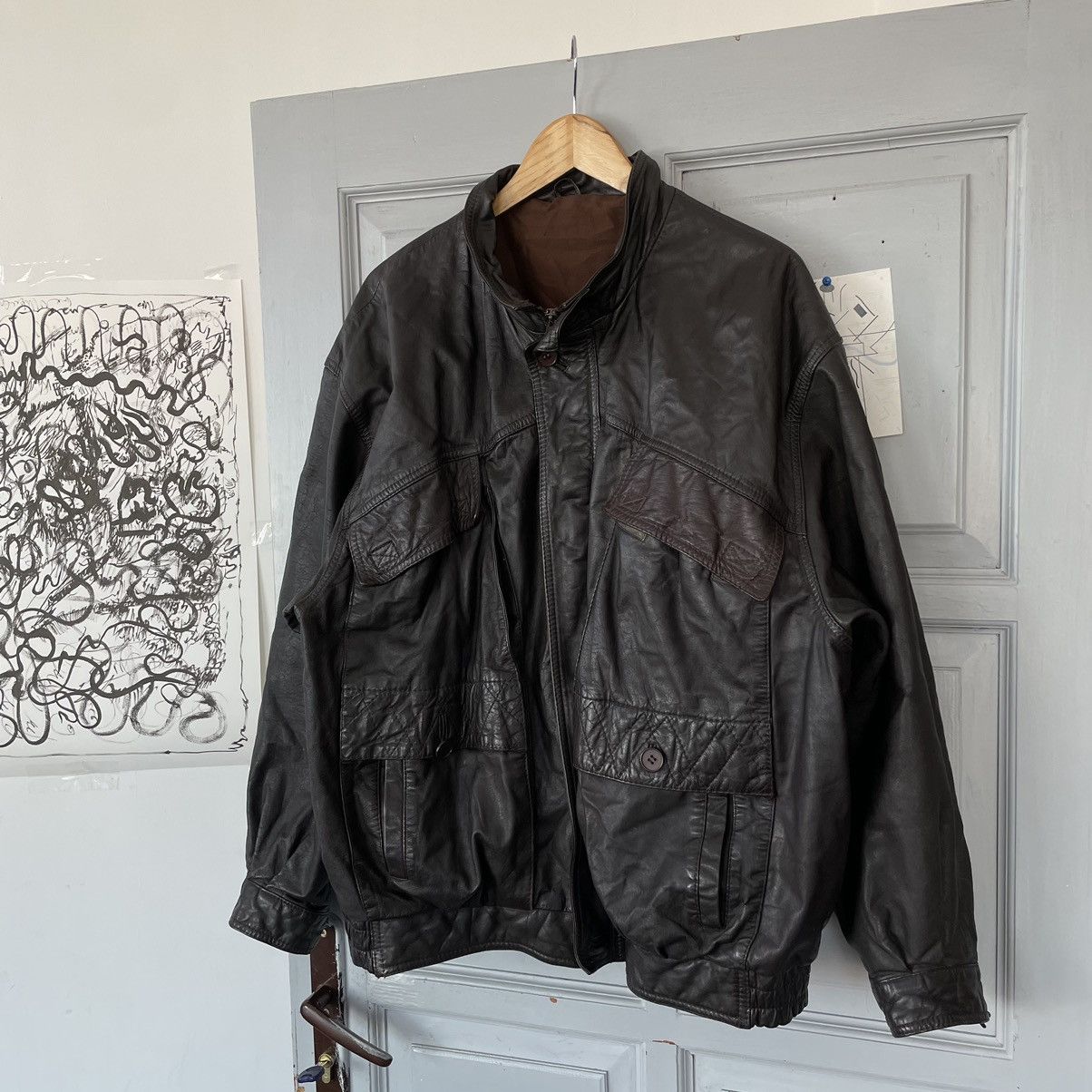 Genuine Leather × Vintage Vintage 90’s Avantgarde leather jacket y2k Size US L / EU 52-54 / 3 - 3 Thumbnail