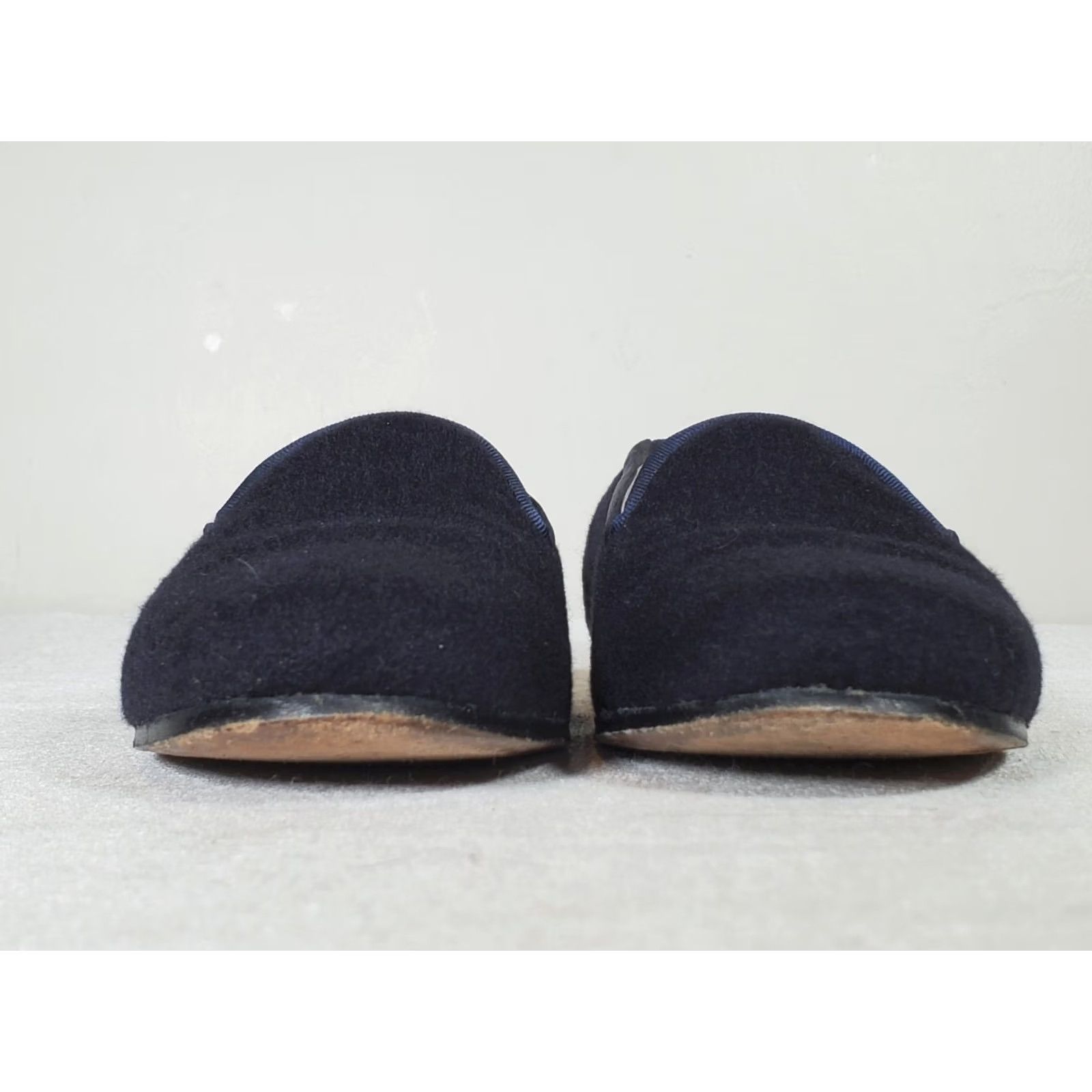Vintage Stubbs & Wootton Brushed Wool Slippers Grosgrain Trim Midnight Women's US 7 Size US 7 / IT 37 - 7 Thumbnail