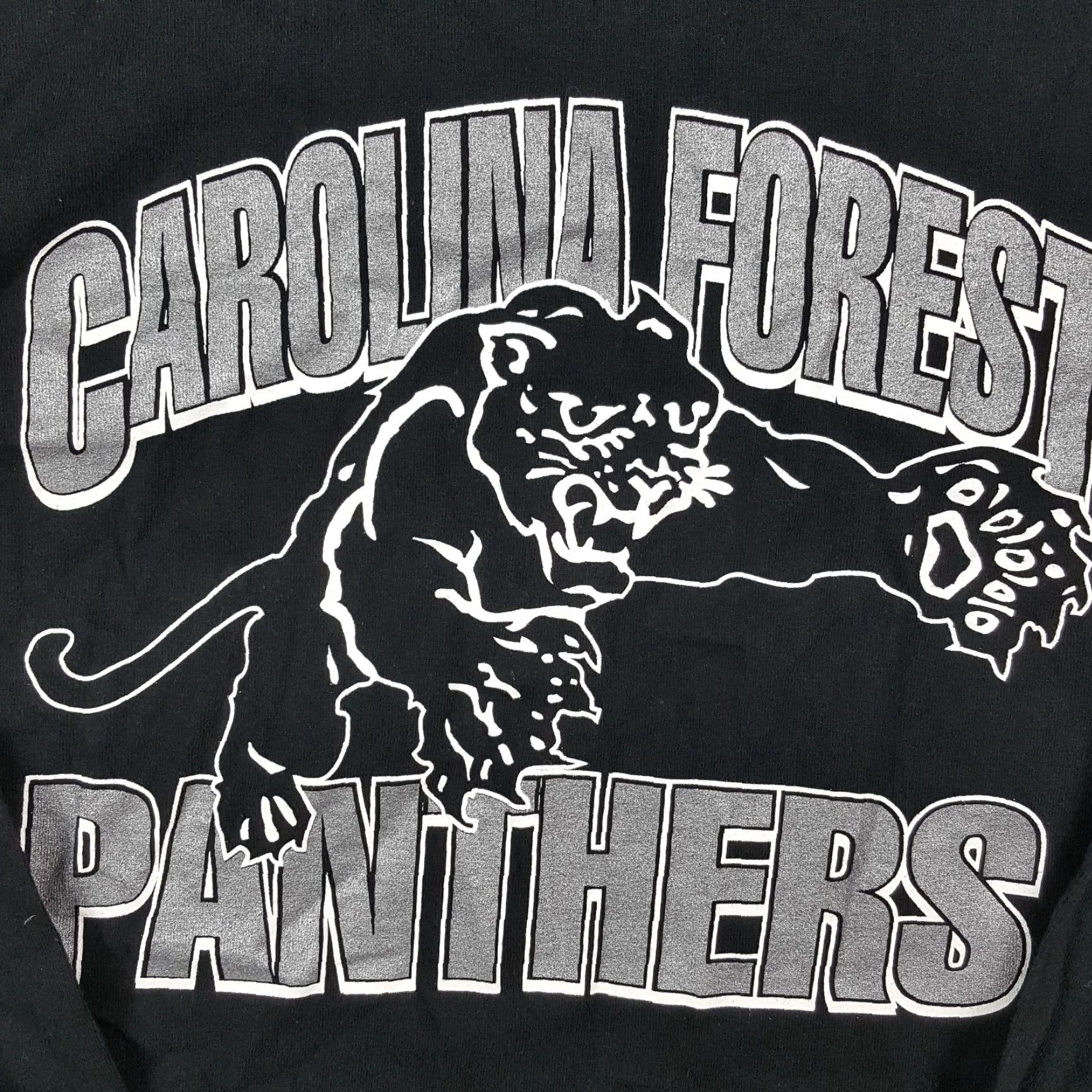 Fruit Of The Loom VINTAGE Carolina Panthers T-Shirt Long Sleeve XS Black Crew Neck 1990s School Football Baseball Collegiate Embroidered Logo Men Size US XS / EU 42 / 0 - 2 Thumbnail
