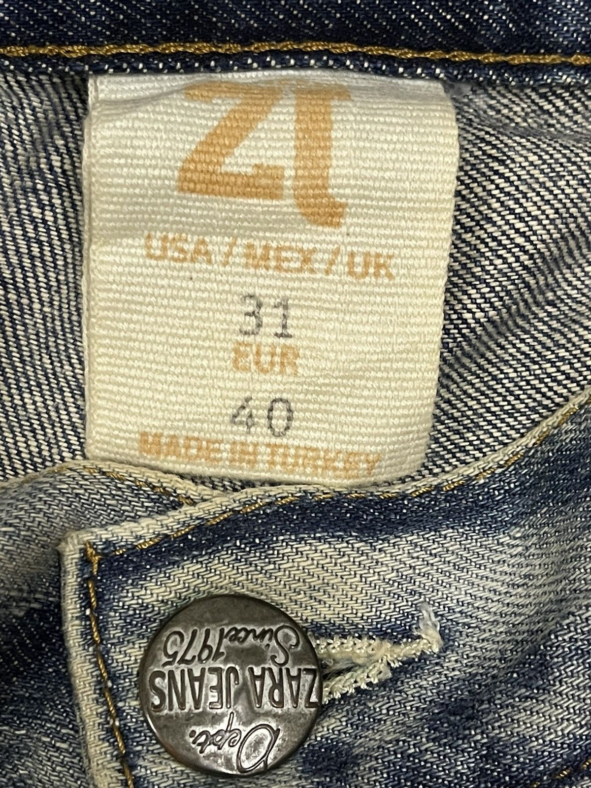 Zara Vintage Zara Blue Wash Style Distress Jeans Size US 32 / EU 48 - 7 Thumbnail