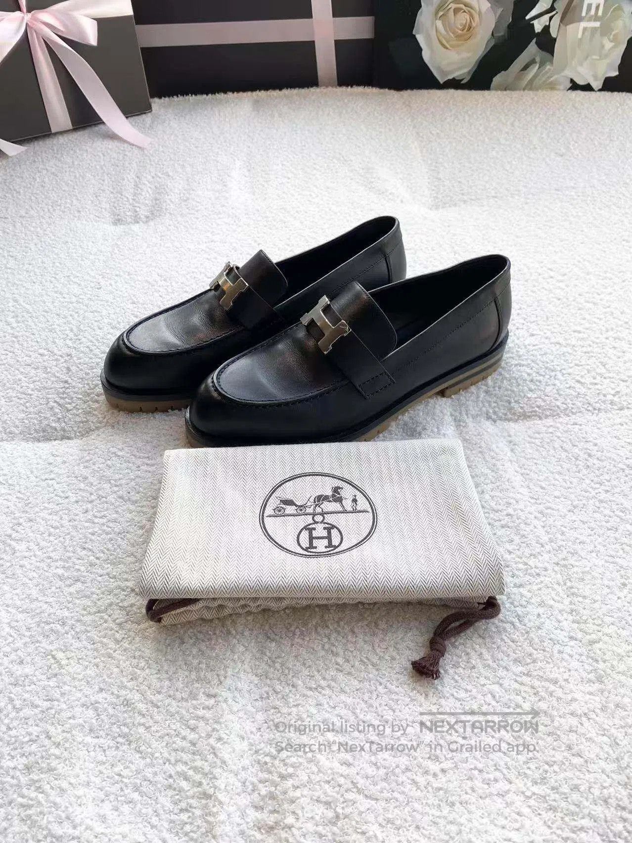 Hermes Hermes H-buckle black loafers| Size US 5.5 / IT 35.5 - 2 Thumbnail