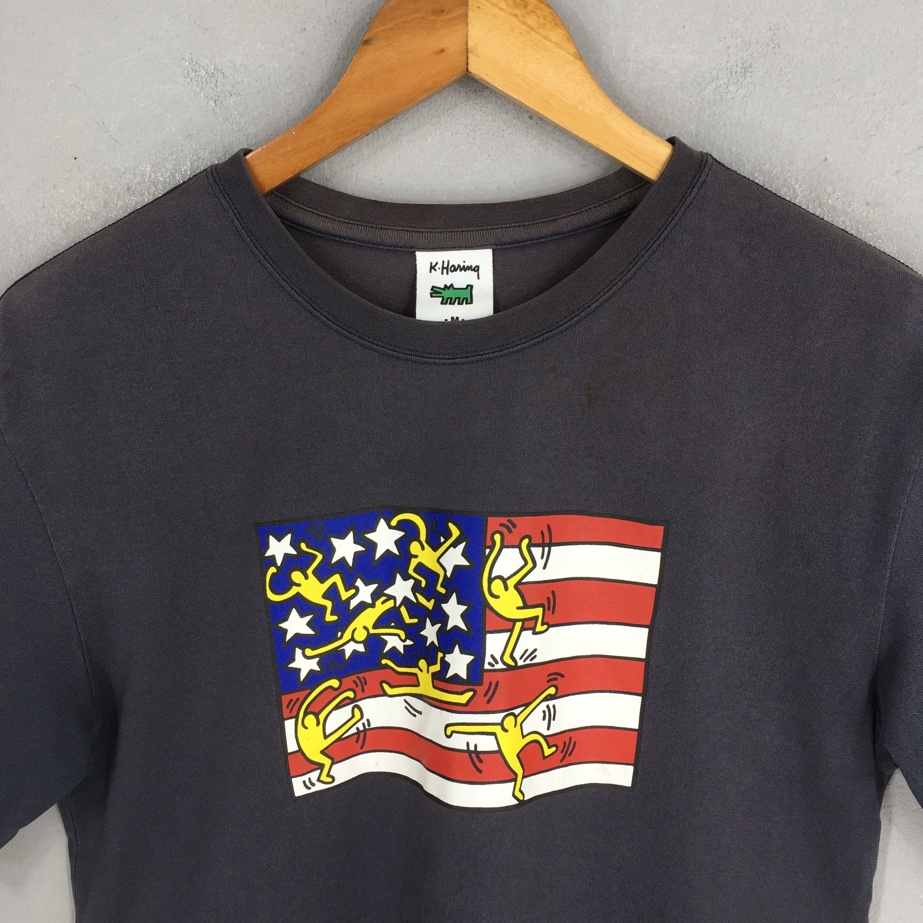 Keith Haring Vintage Keith Haring American Flag Pop Art Black T shirt M Size US M / EU 48-50 / 2 - 2 Thumbnail