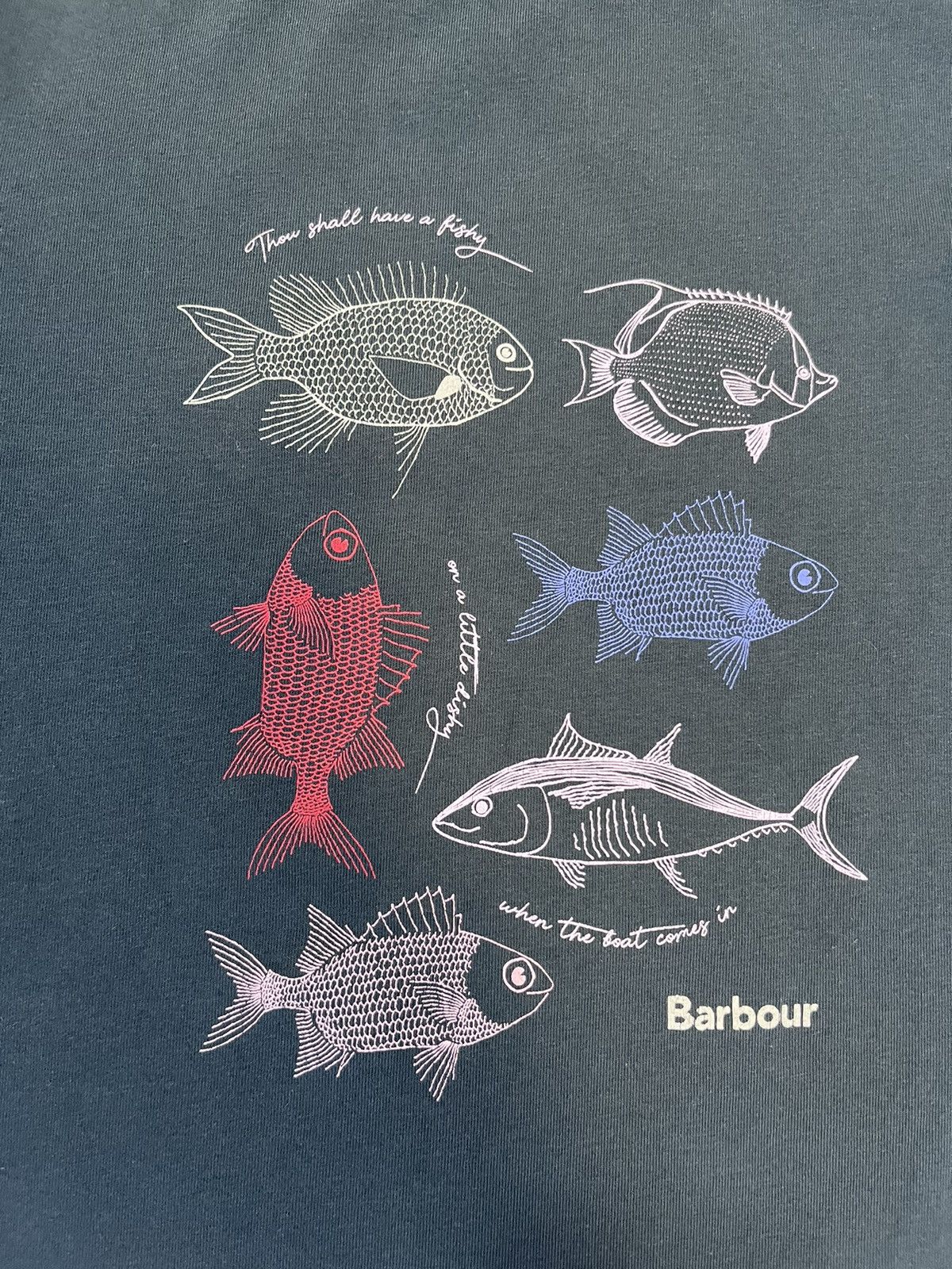 Barbour Barbour Bay Women’s Long Sleeve Top Fish Print Dark Green M Size M / US 6-8 / IT 42-44 - 8 Thumbnail