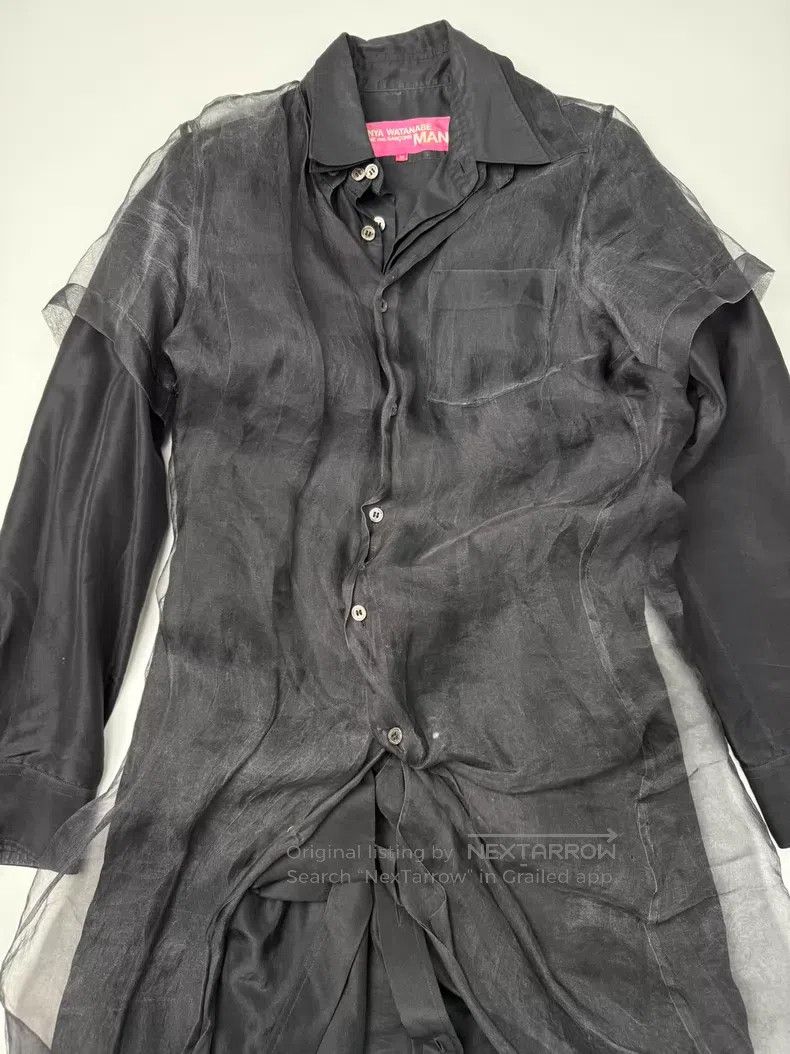 Junya Watanabe Junya Watanabe Black organza long shirt Size US M / EU 48-50 / 2 - 3 Thumbnail