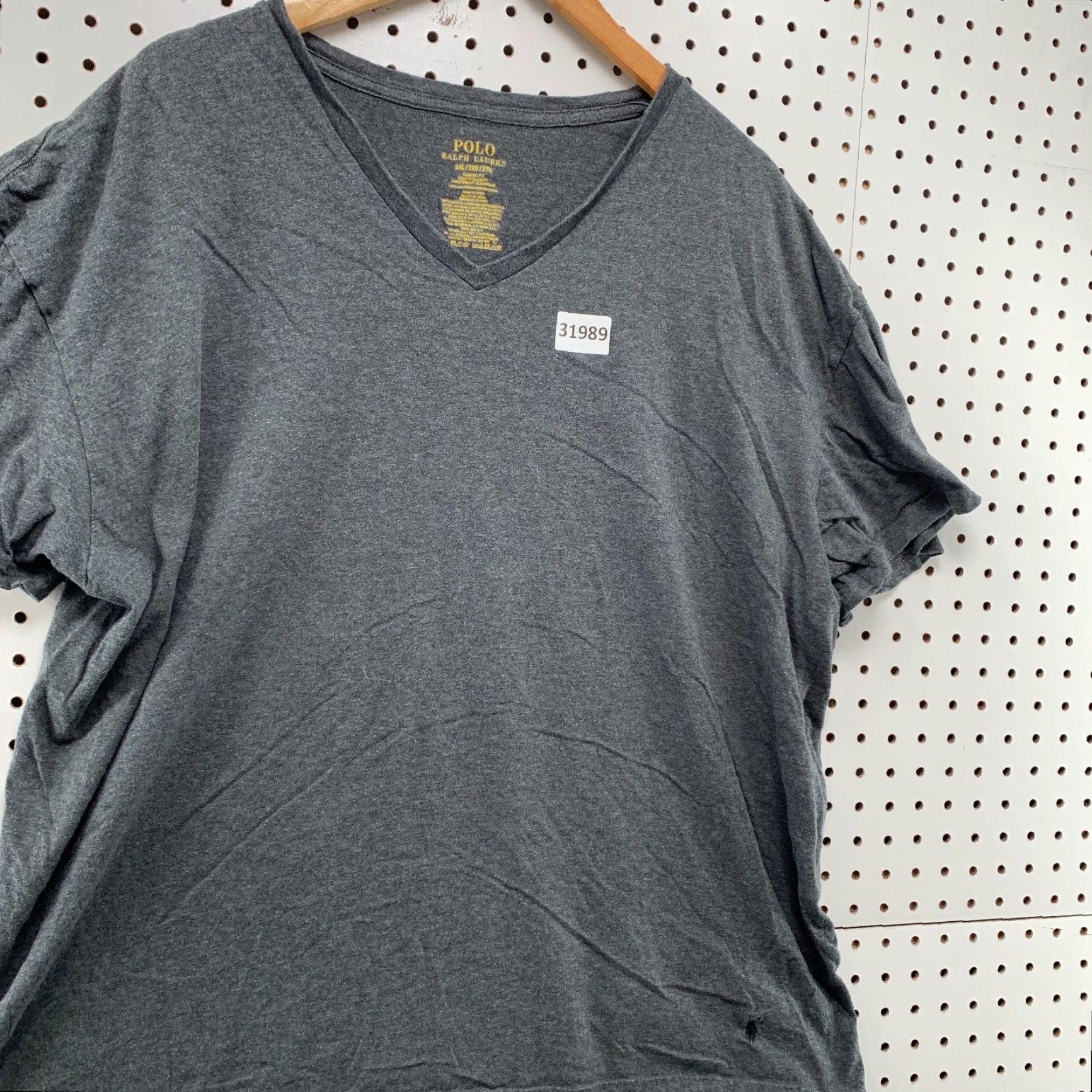 Polo Ralph Lauren Polo Ralph Lauren Shirt Mens XL Gray Pony V-Neck Casual 24.5x26.5 Size US XL / EU 56 / 4 - 4 Thumbnail
