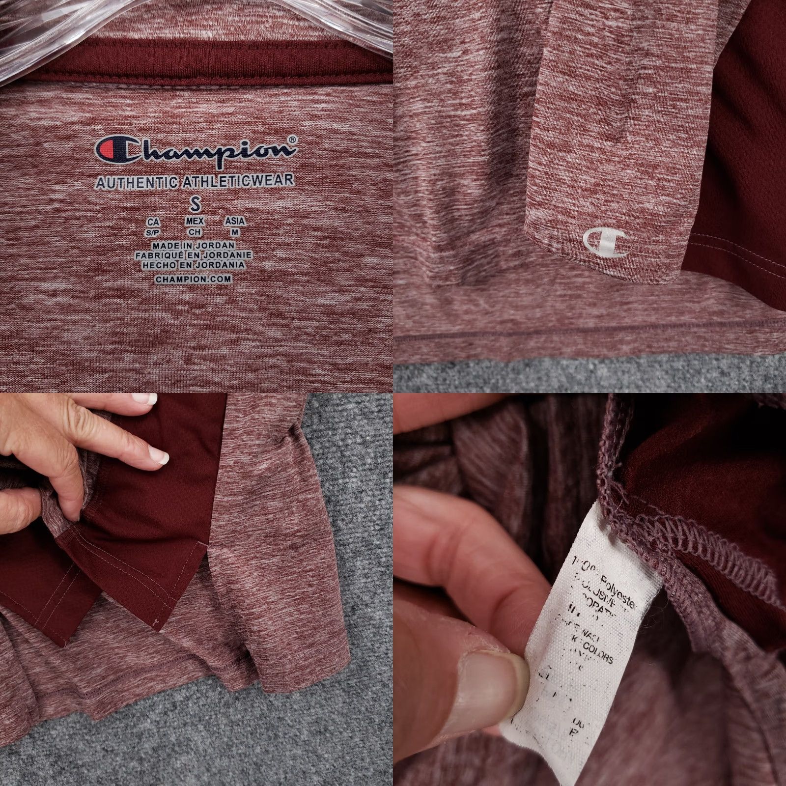 Champion Champion Shirt S Small Red Heather Long Sleeve 1/2 Zip Mock Neck Pullover T Mens Size US S / EU 44-46 / 1 - 8 Thumbnail