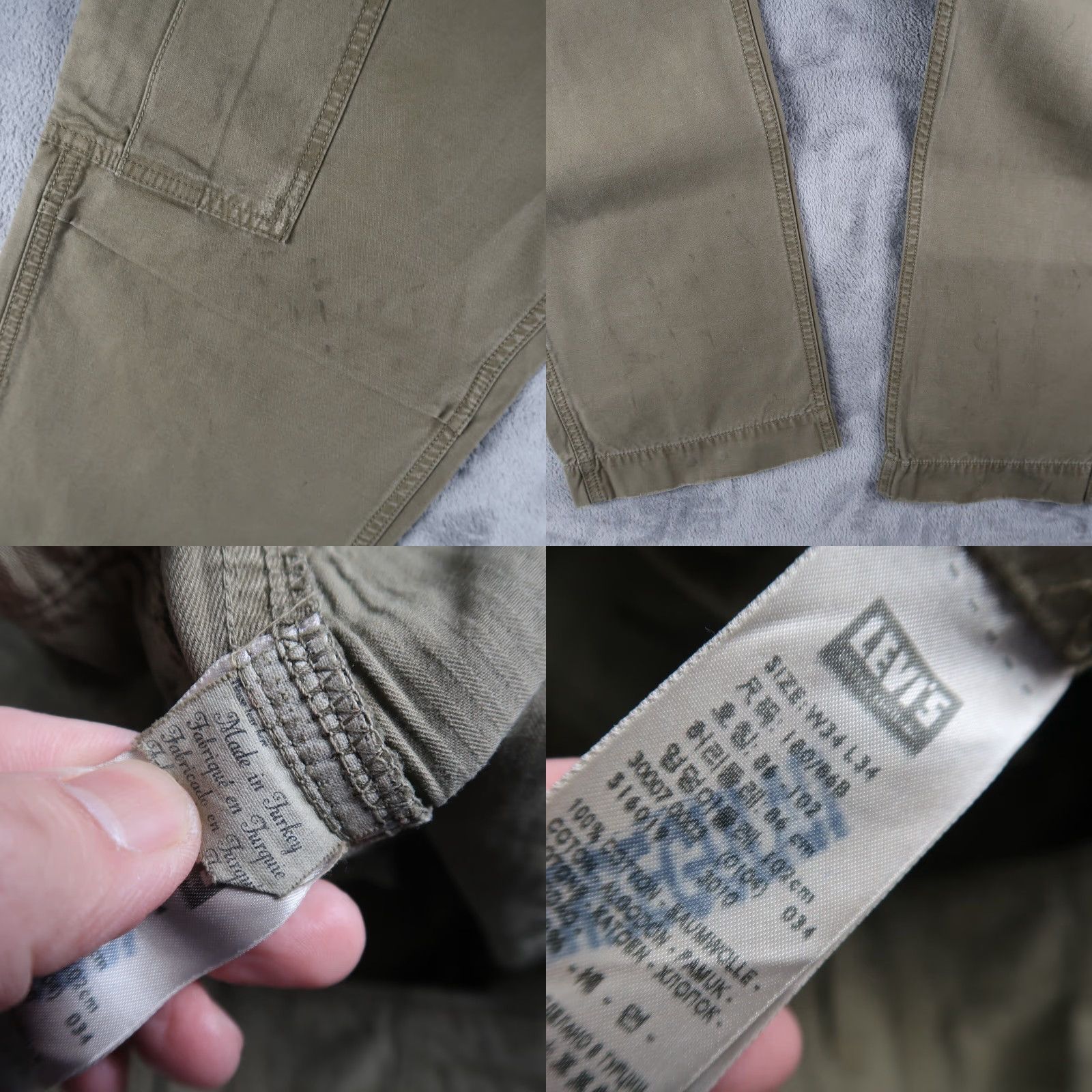 Levi's Levi's LVC Vintage Cargo Pants Men Size 34x34 Green Herringbone Casual Workwear Size US 34 / EU 50 - 8 Thumbnail