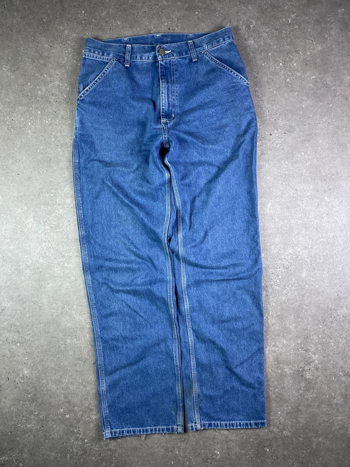 Carhartt × Vintage Vintage Y2K Carhartt wide leg simple denim jeans pants Size US 29 - 2 Thumbnail
