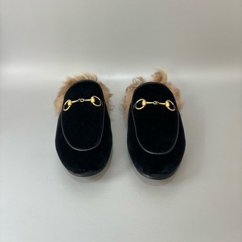 Gucci Gucci Fur Lined Black Slip-On Mules - Size US 6 / EU 39 - 2 Thumbnail