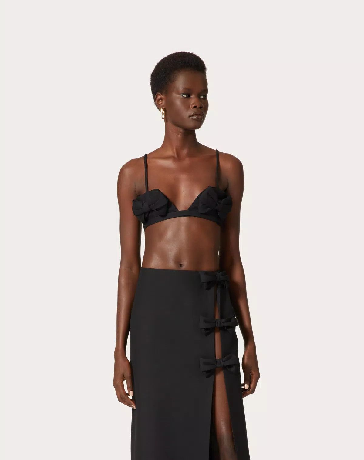 Valentino o1s1wg110625 Size: 42/Crepe Couture Bralette in Black Size ONE SIZE - 4 Thumbnail