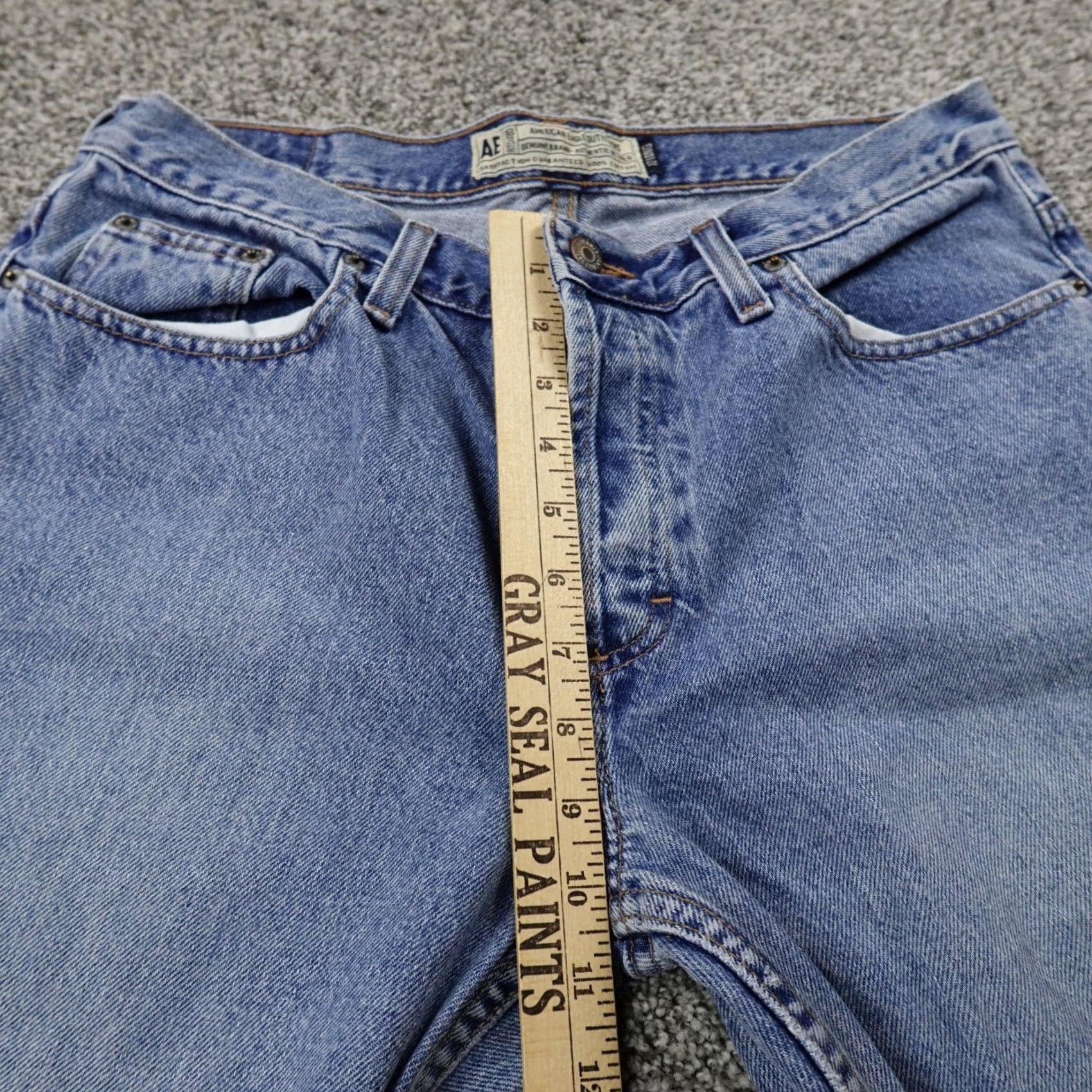 American Eagle Outfitters VTG American Eagle Jeans Womens 12 Dark Blue Denim High Rise Boot 90s Y2K Jeans Womens 12 Tall Blue 5-Pocket Design Mens? Size 34" / US 12 / IT 48 - 4 Thumbnail