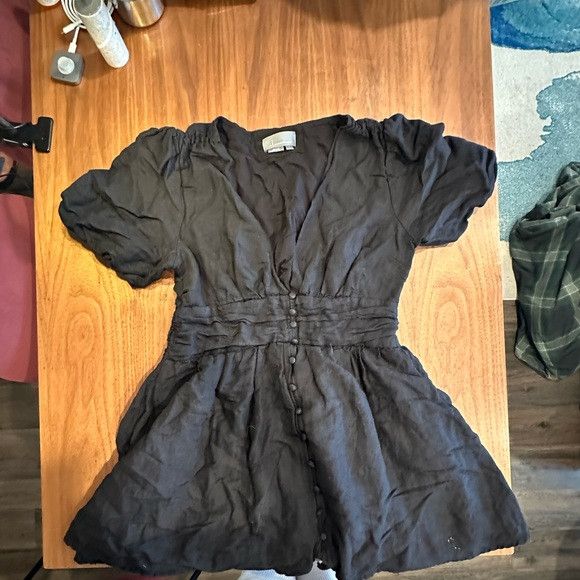 Anthropologie Anthropologie Black Mini Dress Size L / US 10 / IT 46 - 1 Thumbnail