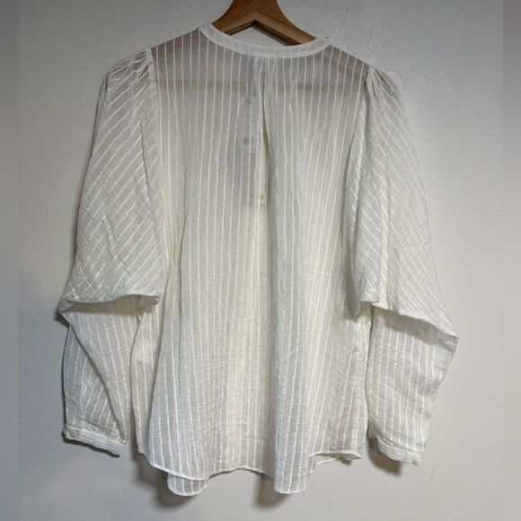 Joie Joie Rashelda B Porcelain White Sheer Striped Blouse Size S Size S / US 4 / IT 40 - 5 Thumbnail