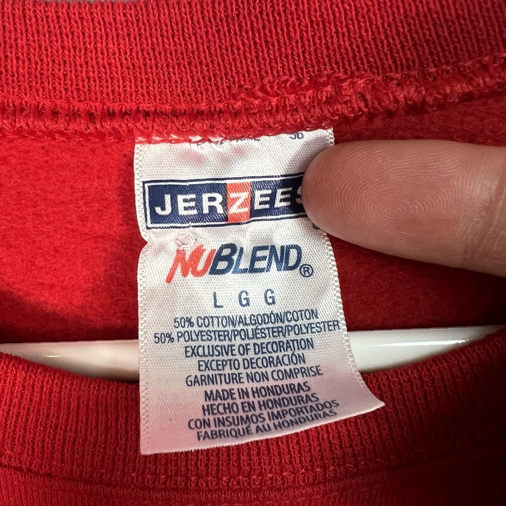 Jerzees Eagle Mens Sweater Adult Large Red Crewneck Sweatshirt Size US L / EU 52-54 / 3 - 6 Thumbnail