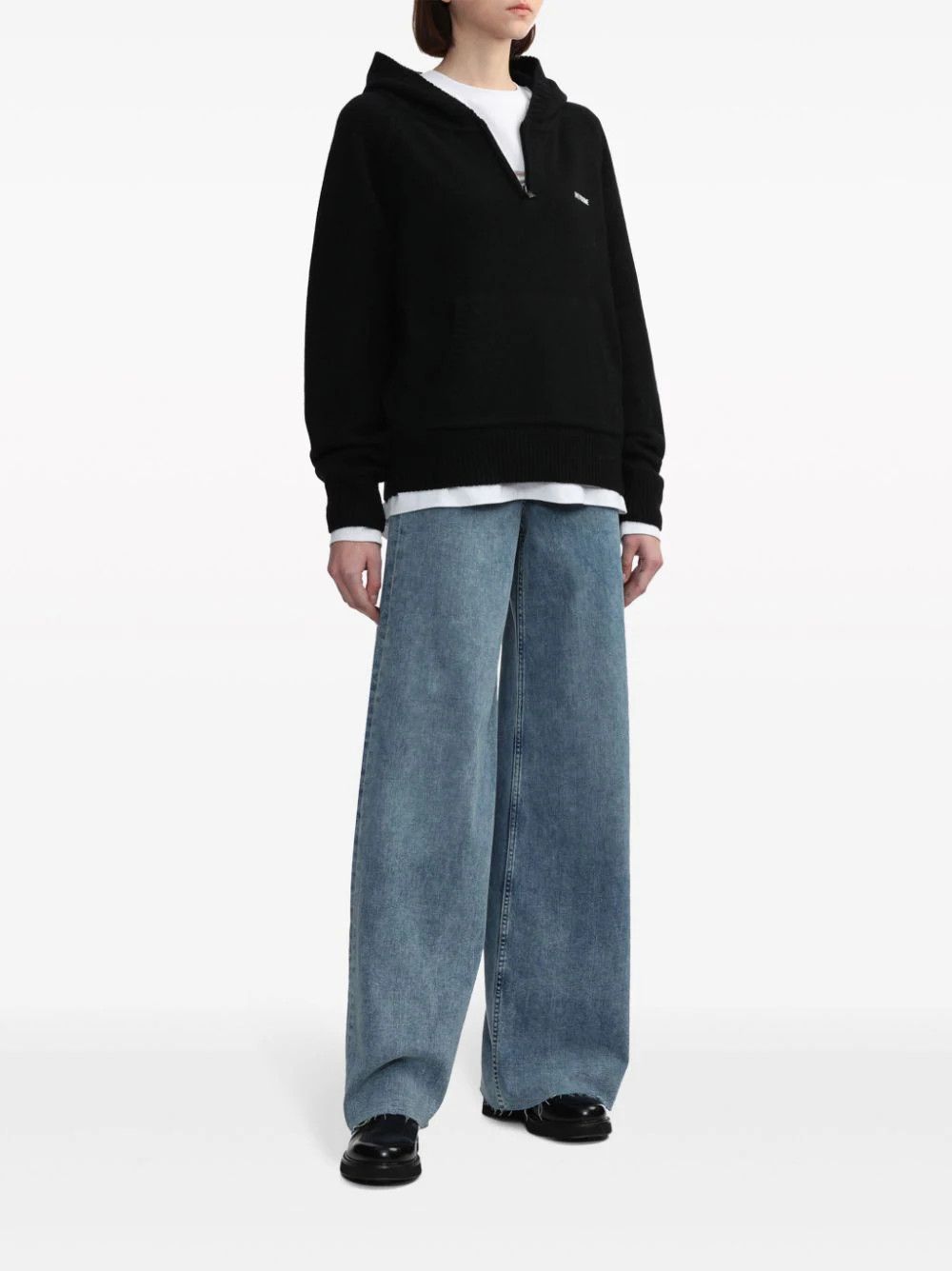 WE11DONE o1mris0824 Knit Hoodie in Black Size US L / EU 52-54 / 3 - 6 Thumbnail