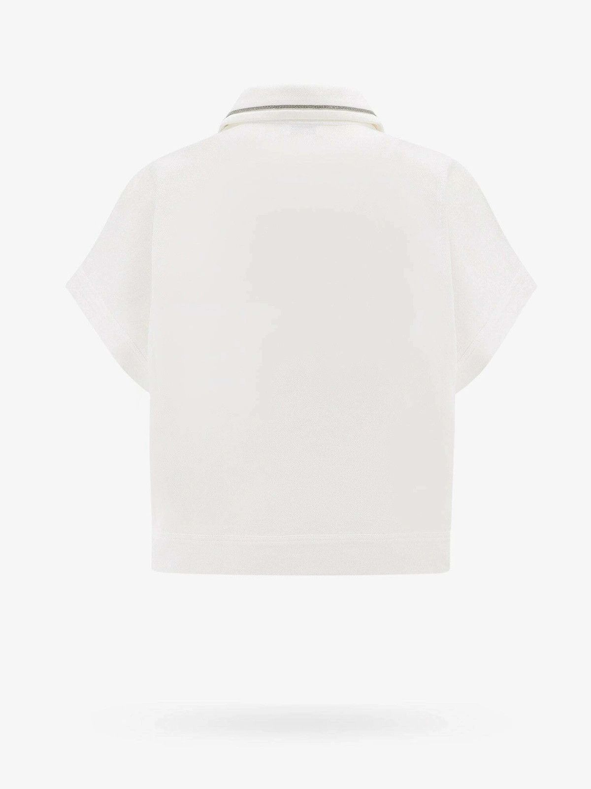 Brunello Cucinelli o1y0825 Polo Shirt in White Size XXS / US 00 / IT 34 - 2 Thumbnail
