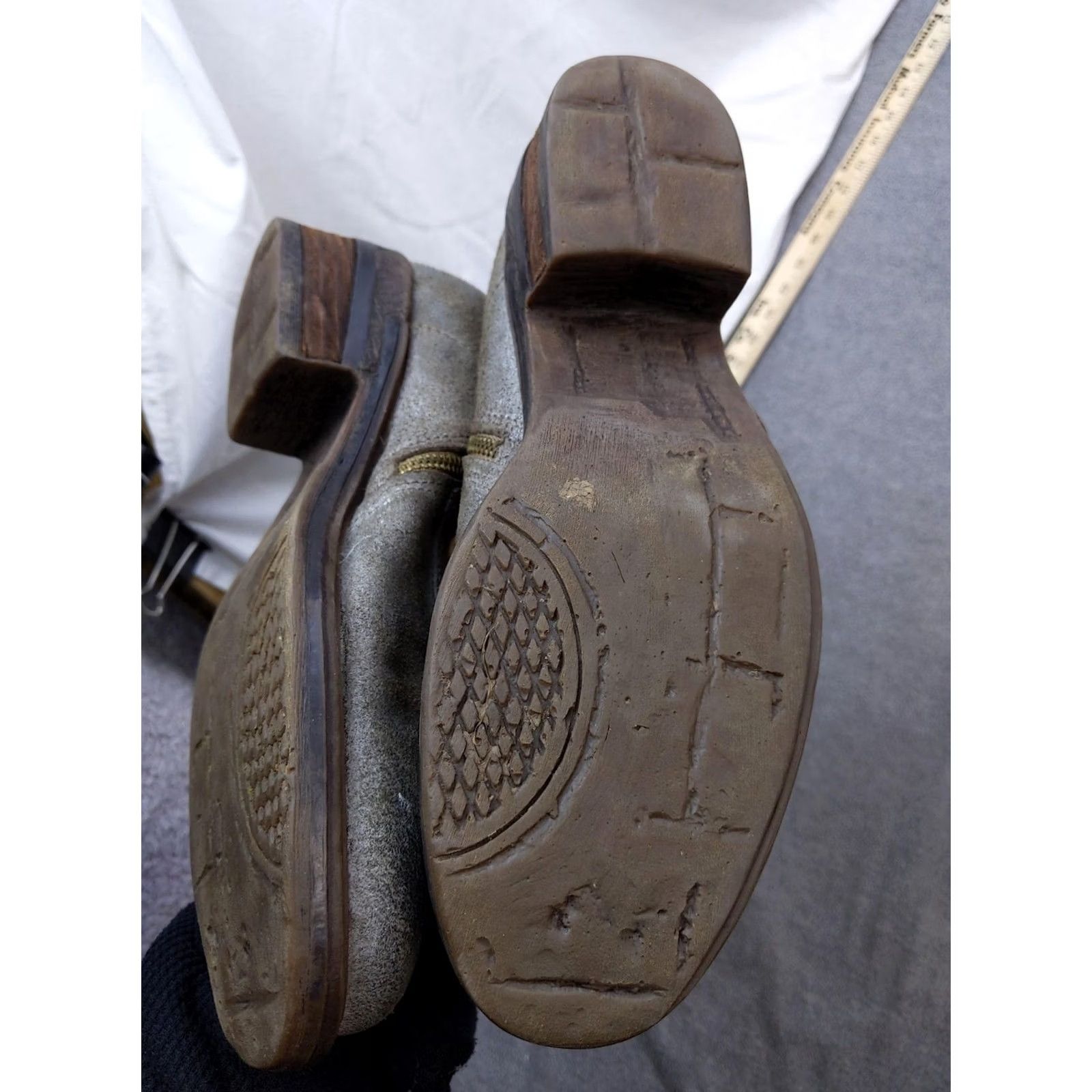 Vintage Gallivant Combat Boots Womens 9.5 Gray Leather Ankle Zip Strap Block Heel Casual Shoes Size US 10 / IT 40 - 7 Thumbnail