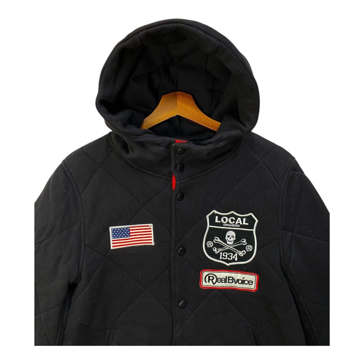 Japanese Brand Real B Voice Varsity Jacket Hoodie Button Up Quilted Jacket Size US M / EU 48-50 / 2 - 2 Thumbnail