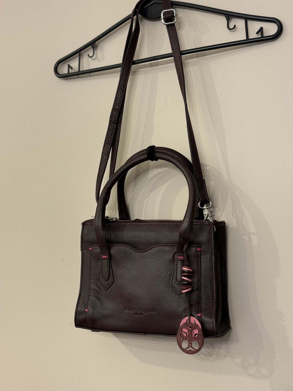 Vintage Bailey & Quinn London leather burgundy shoulder bag hand Size ONE SIZE - 3 Thumbnail
