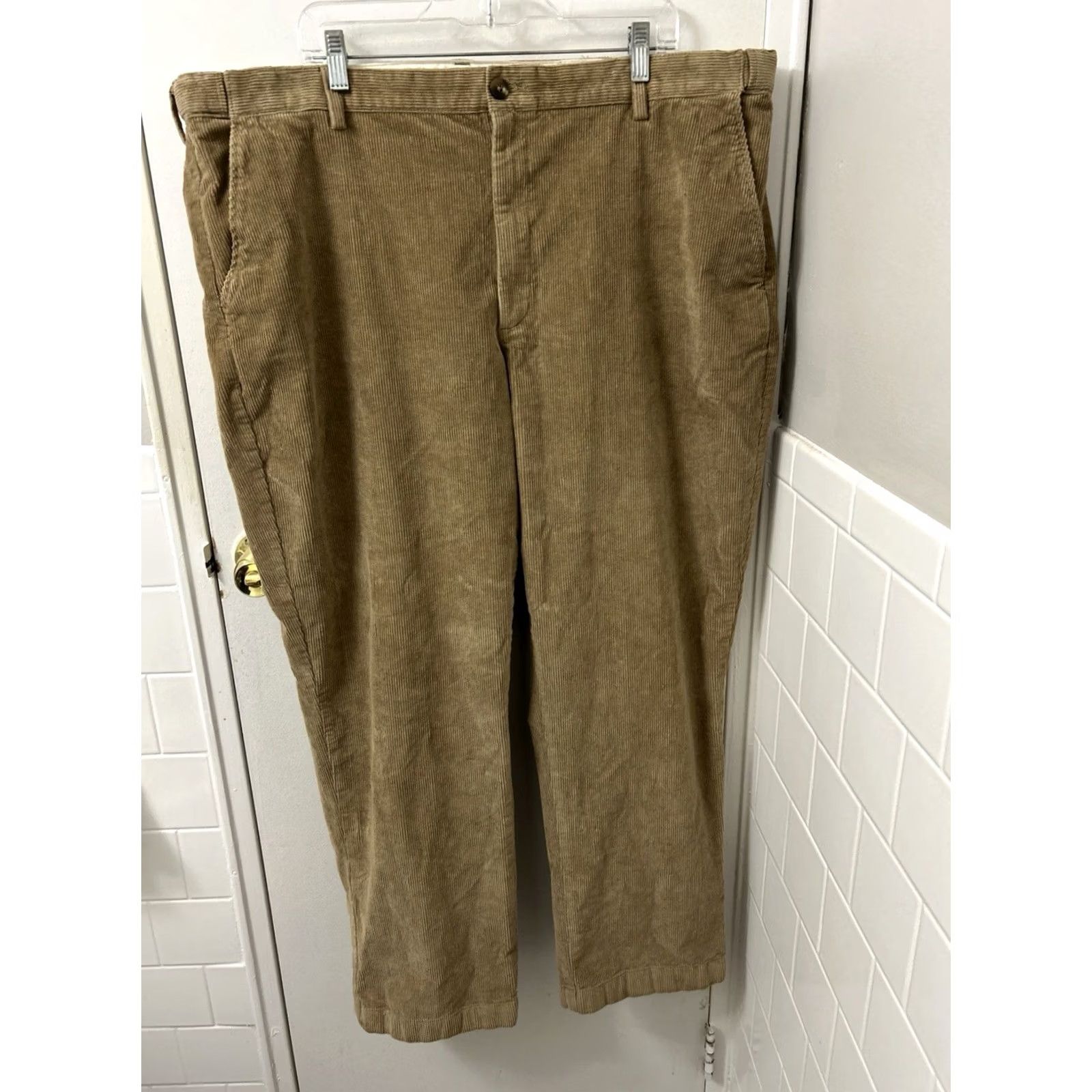 Vintage LL Bean Country Corduroy Pants Mens 44x32 Brown Stretch Comfort Waist 502864 Size US 44 / EU 60 - 2 Thumbnail