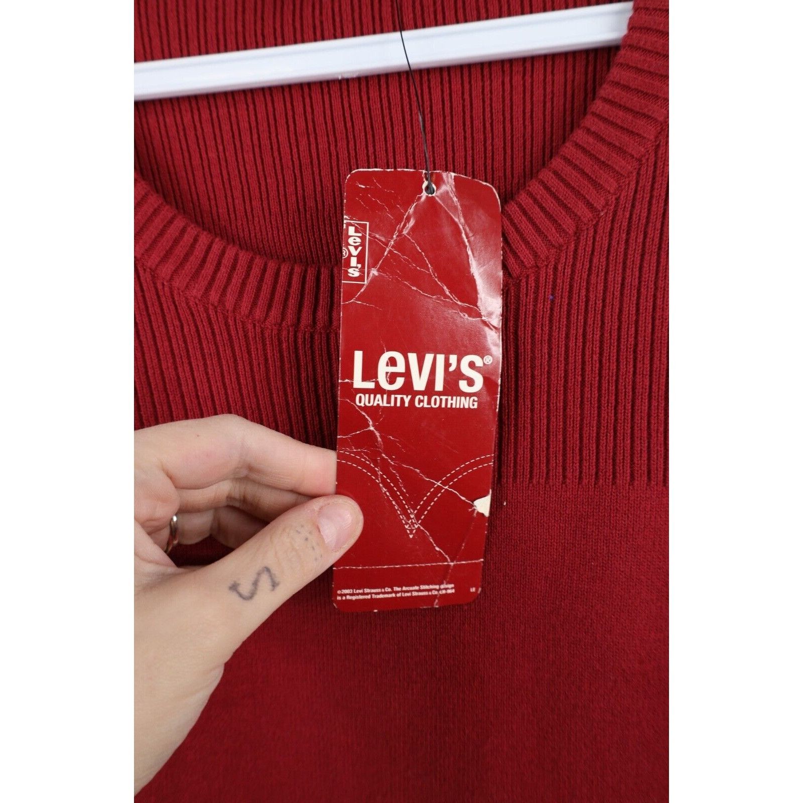 Levi's × Vintage Deadstock Vintage Y2K 2003 Levis Blank Ribbed Knit Sweater Size US XXL / EU 58 / 5 - 5 Thumbnail