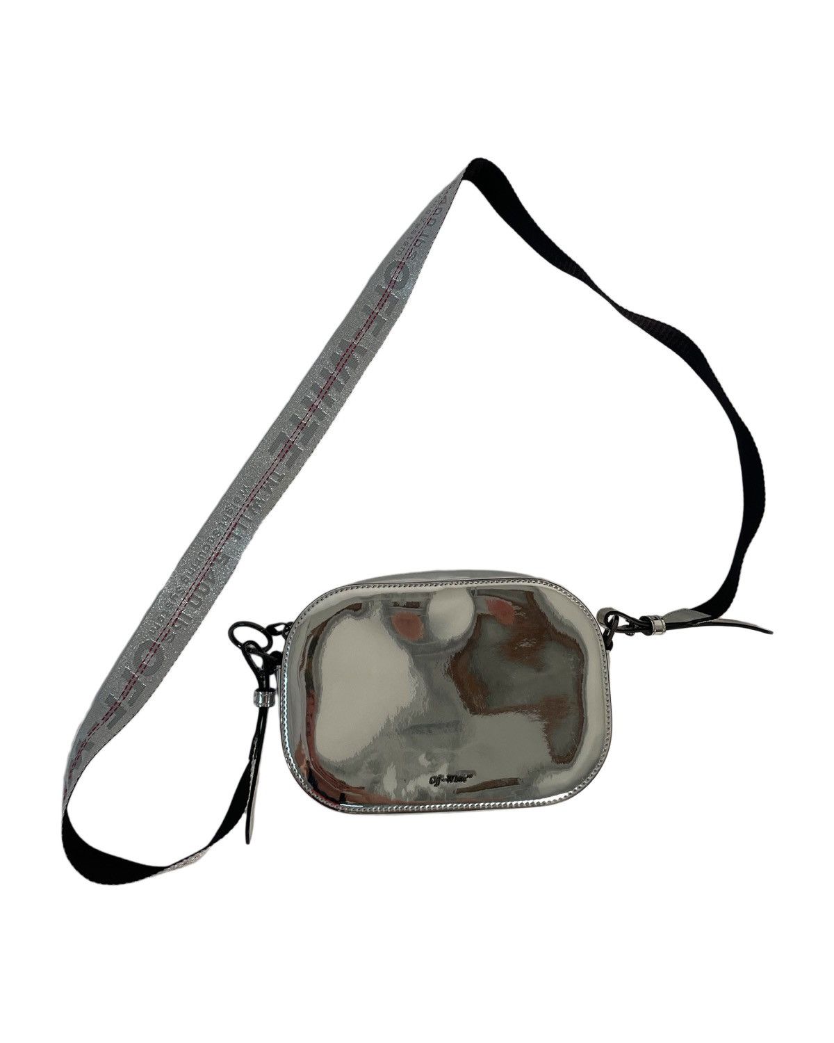 Off White Off-White Fw 18 Silver Mirror Camera Bag, Men's