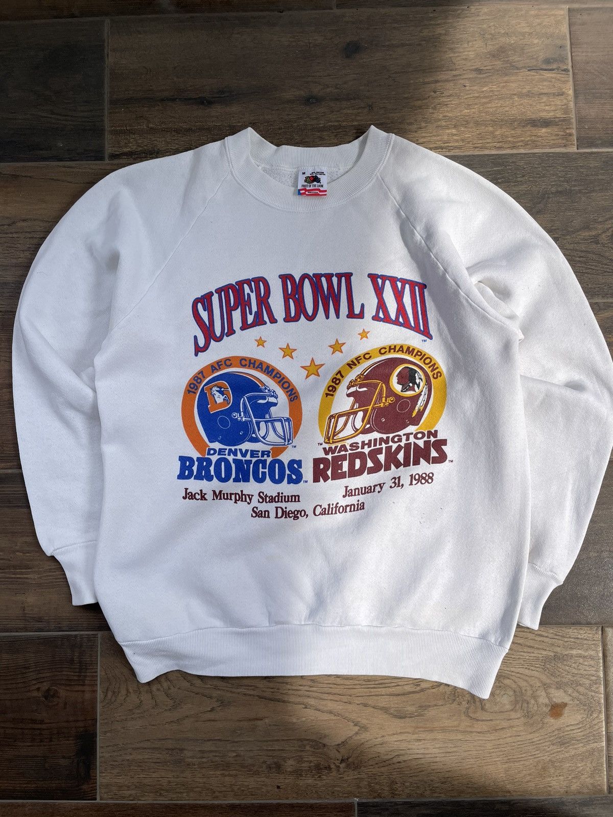 Logo 7 Vintage 1987 Super Bowl XXXII Denver Broncos T Shirt Size M