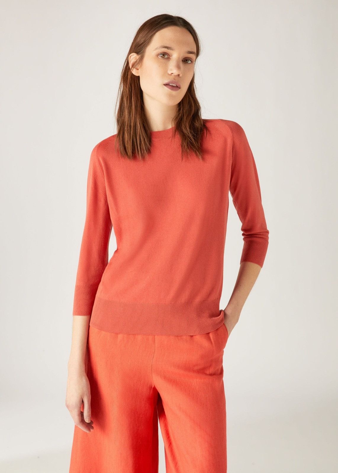 Loro Piana o1srvl11e1224 Roundneck Sweater in Orange Size L / US 10 / IT 46 - 4 Thumbnail