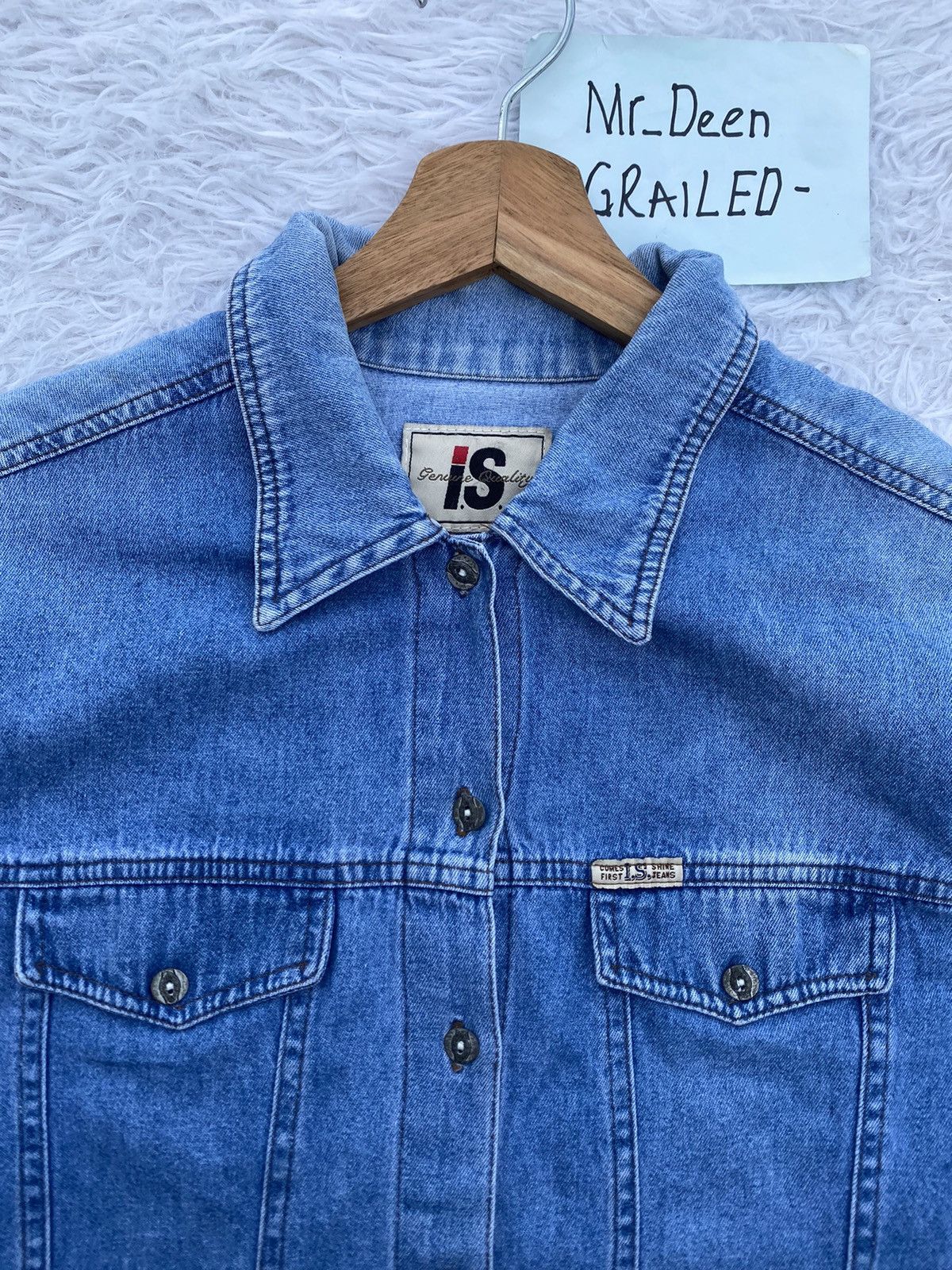 Issey Miyake Rare Vintage 90s Issey Miyake IS Blue Denim Shirt Size US S / EU 44-46 / 1 - 6 Thumbnail