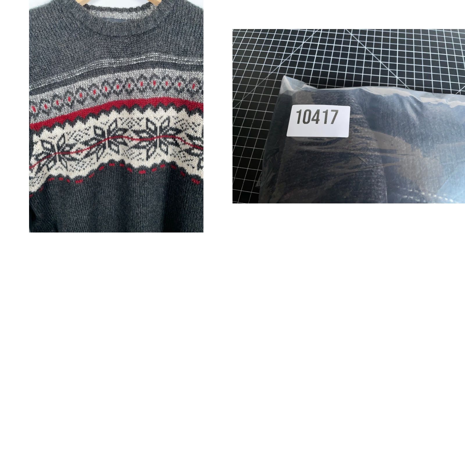 Vintage VINTAGE Tricots St Raphael Fair Isle Sweater Men's Large Charcoal Gray Snowflake Knit Size US L / EU 52-54 / 3 - 9 Thumbnail