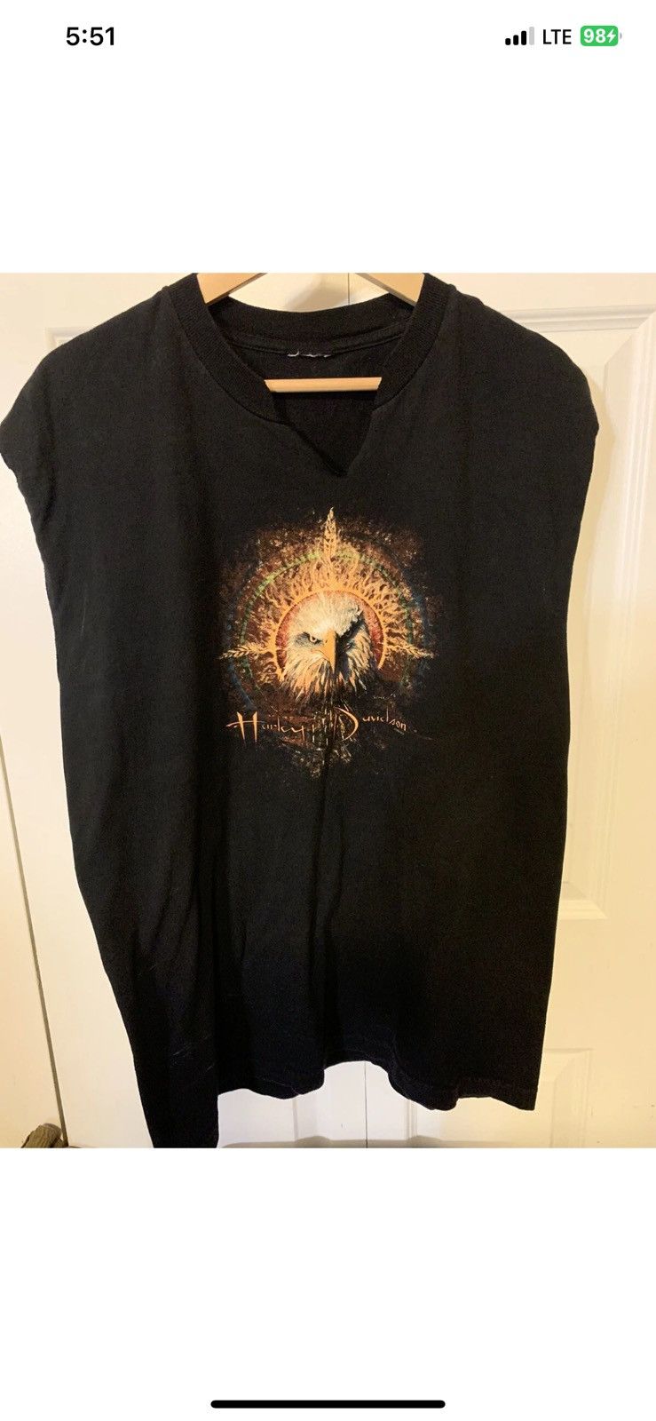 Harley Davidson Harley Davidson Vtg Hawaii XL Eagle Black Distressed 1996 Size US XL / EU 56 / 4 - 5 Thumbnail