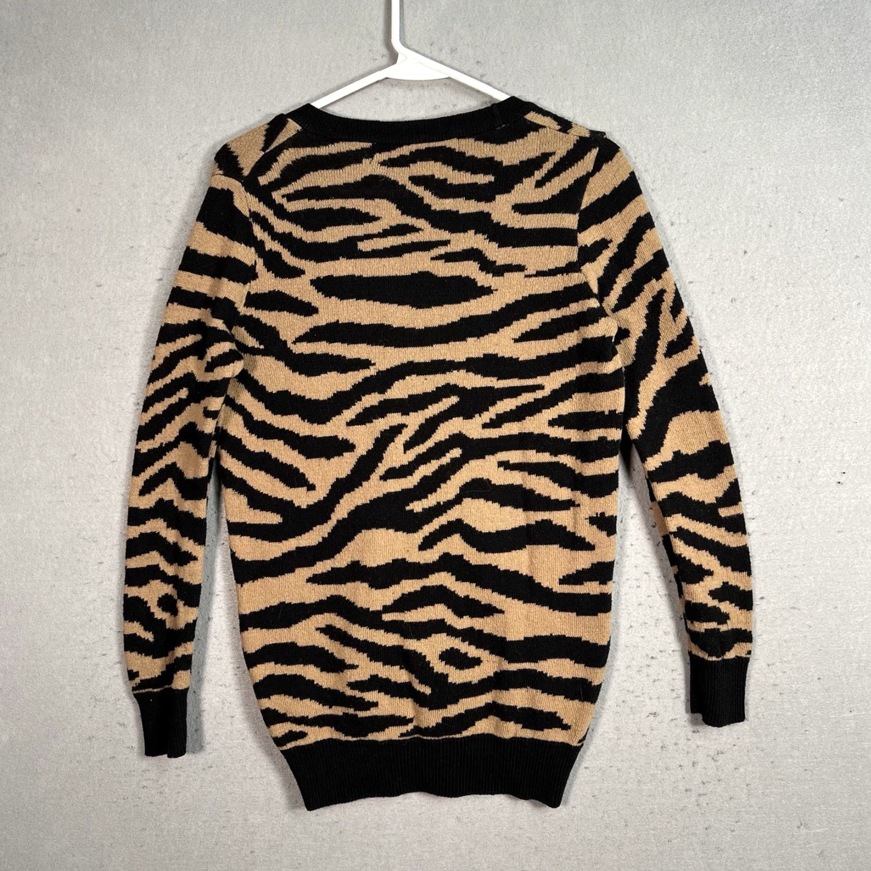 Zara Zara Cardigan Knit Zebra Pattern Sweater Womens Small Beige Black Cotton Blend Size S / US 4 / IT 40 - 5 Thumbnail