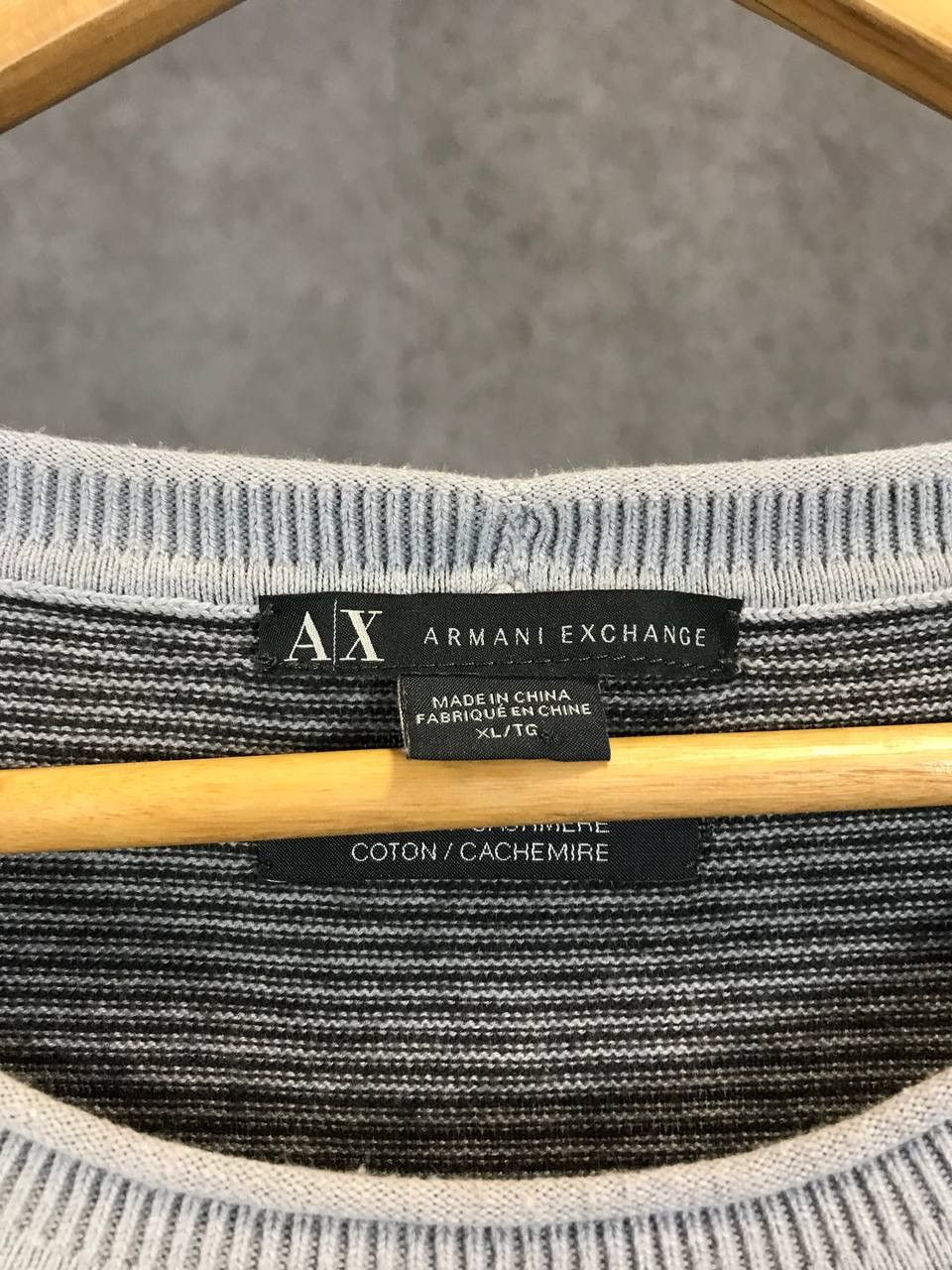 Armani Armani Exchange cashmere designer striped sweater Size US XL / EU 56 / 4 - 3 Thumbnail