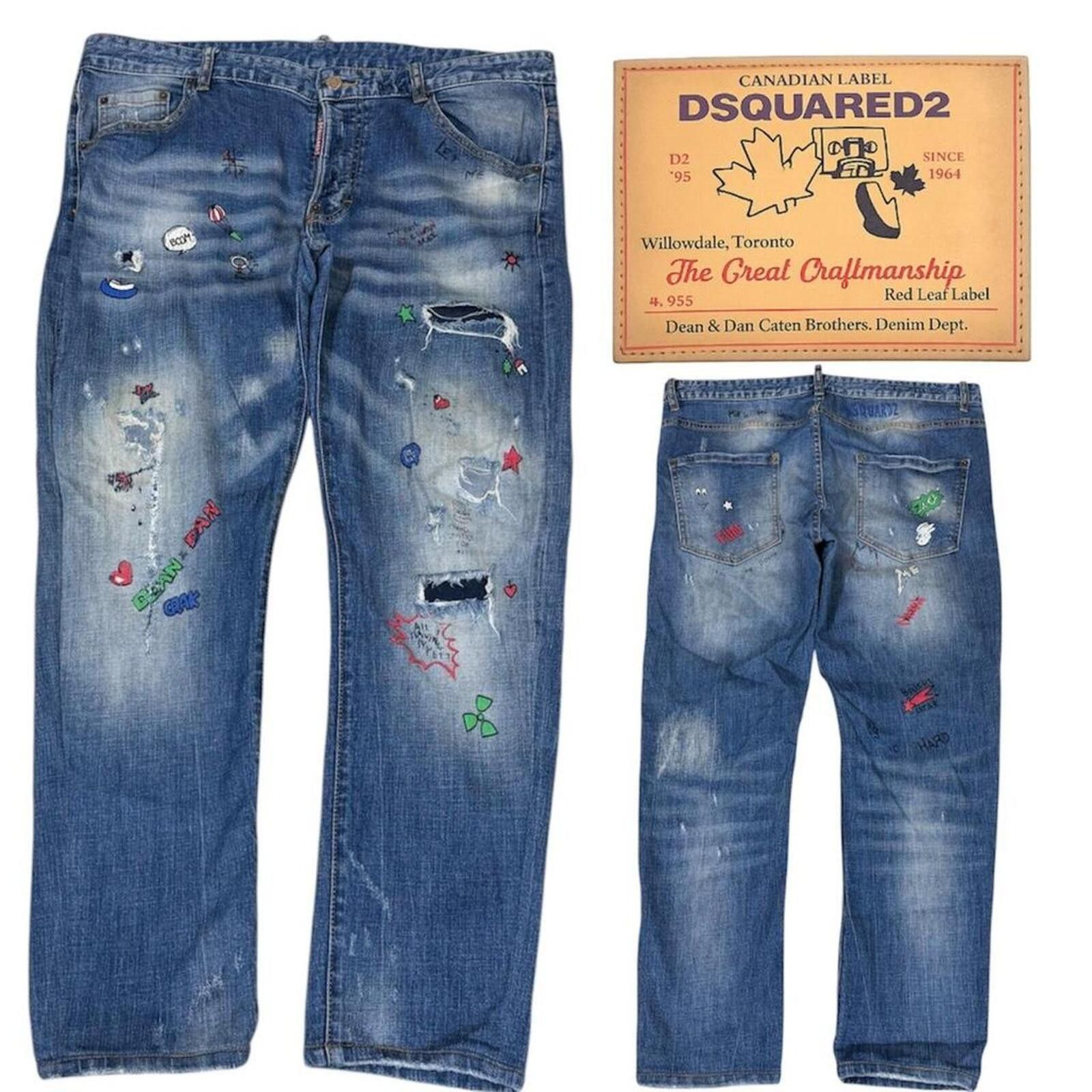 Dsquared2 DSQUARED2 denim jeans with unique design Size US 38 / EU 54 - 1 Thumbnail