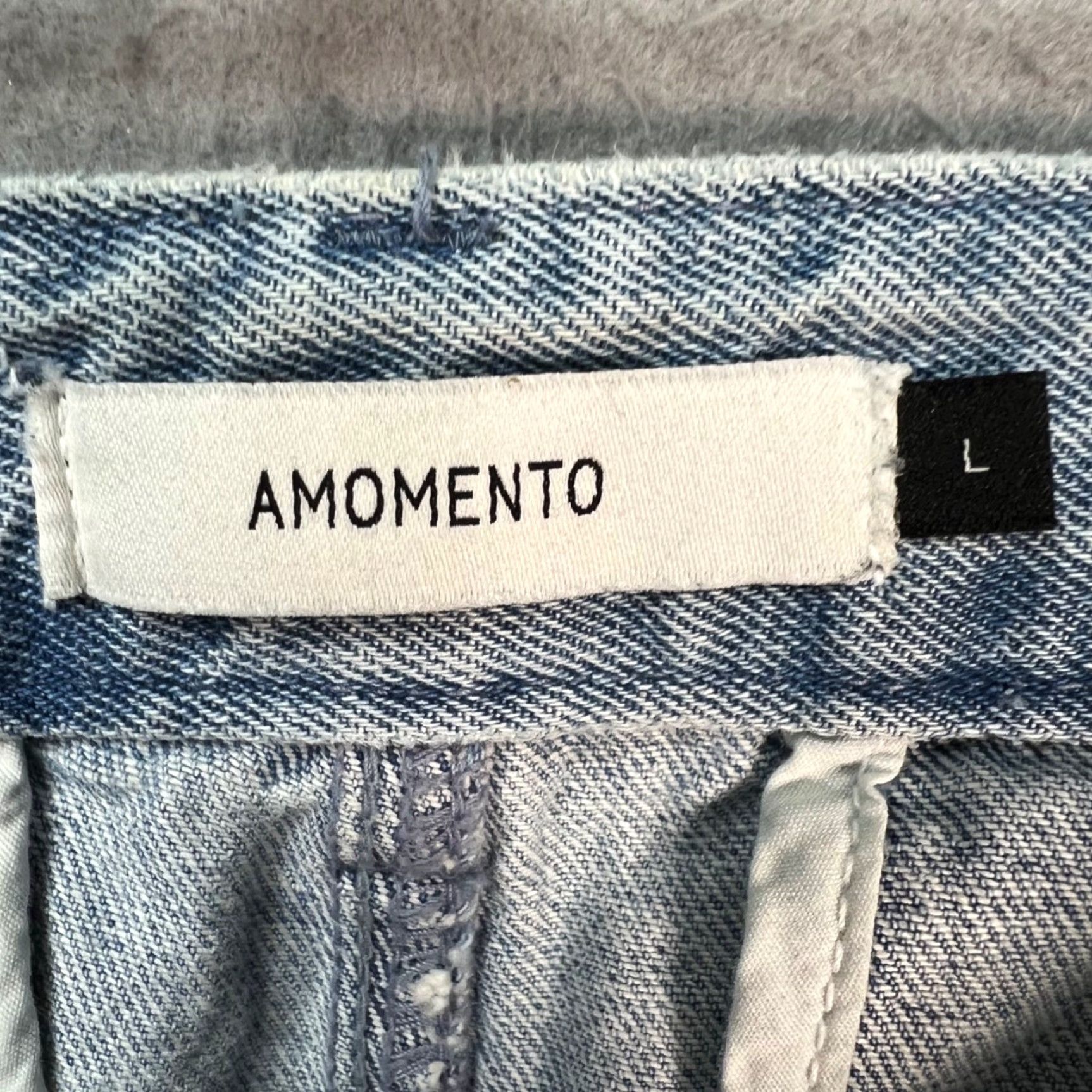 AMOMENTO Amomento Womens Jeans High-Waisted Light Blue Denim 100% Cotton L Adults Large 5-Pocket Rise High Vintage Style Mens Womens Girls Boys Size 36" / US 14 / IT 50 - 3 Thumbnail