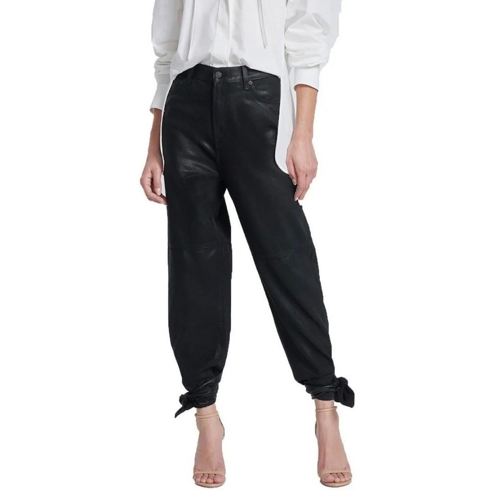 7 For All Mankind 7 For All Mankind Ankle Bow Tie Coated Pants US Size 2 Size 25" / US 0 / IT 36 - 2 Thumbnail